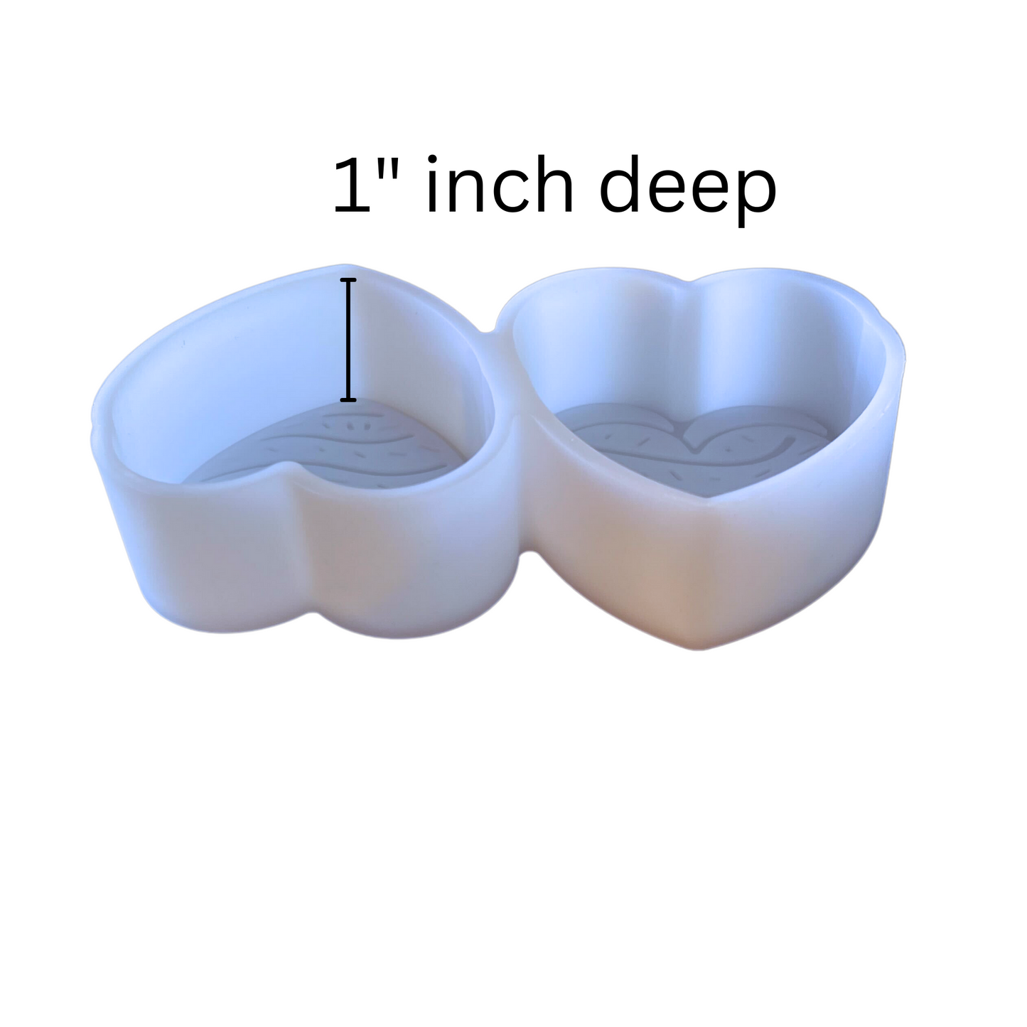 Double Heart Debbie with Little Sprinkles Silicone Mold