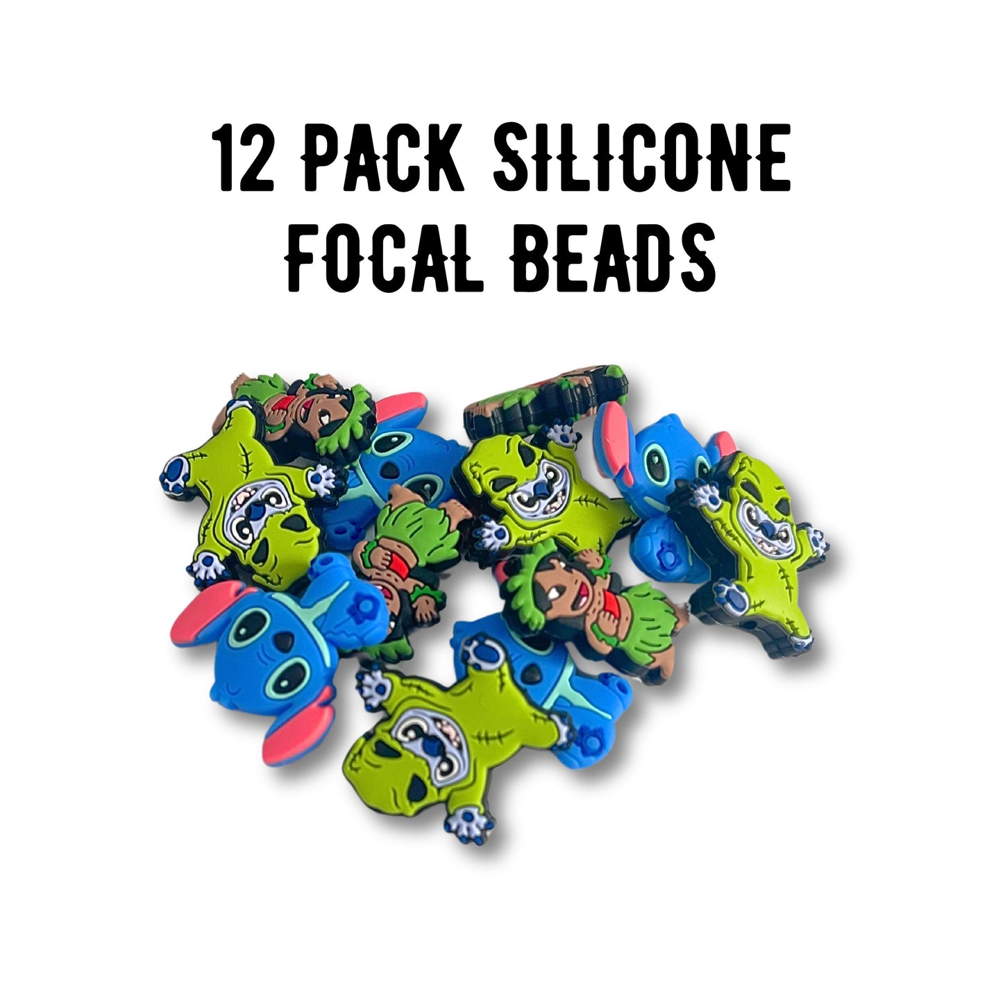 Ohana Blue Movie Characters Popular Silicone Focal Bead Island | 12pk