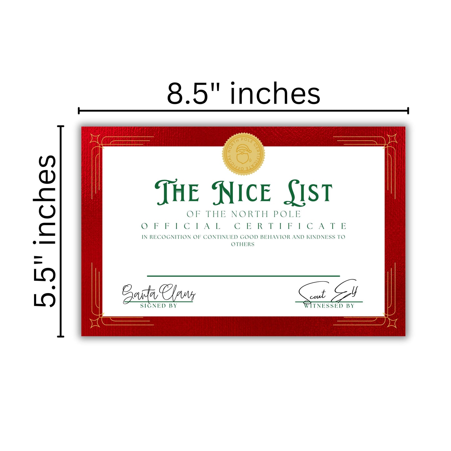 Naughty List Official Certificate | 25pk | 5.5” x 8.5”
