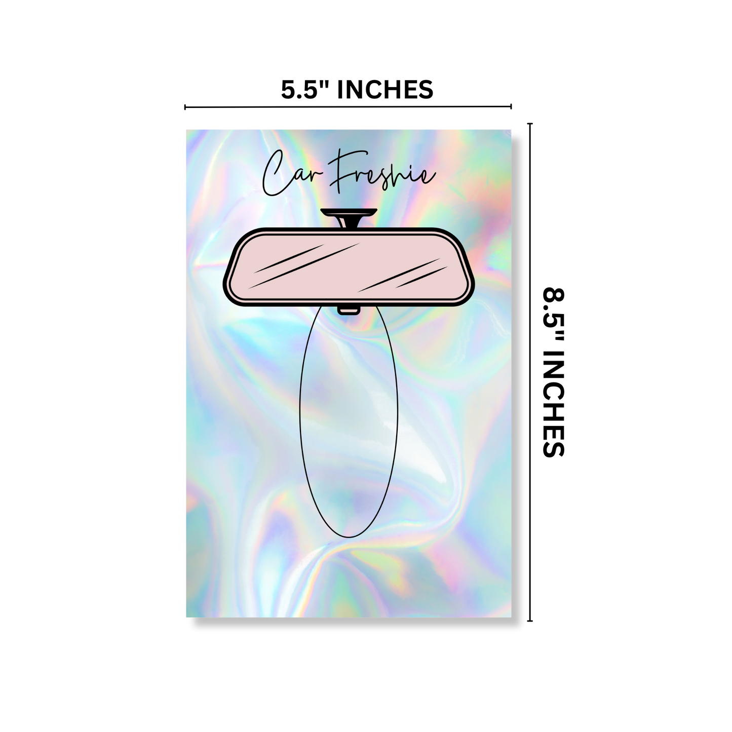 Faux Holographic Background with Rear view Mirror Car Freshie Cardstock Bag Insert | 30 pk