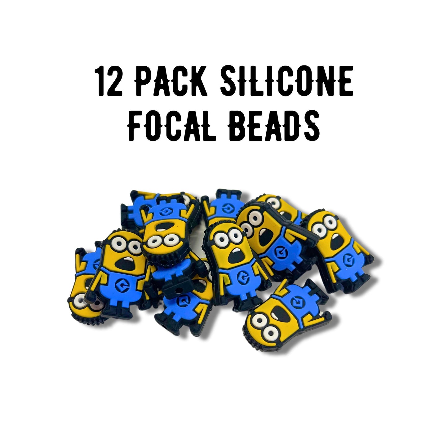 Yellow Movie Me Character Kids Silicone Focal Bead | 12pk