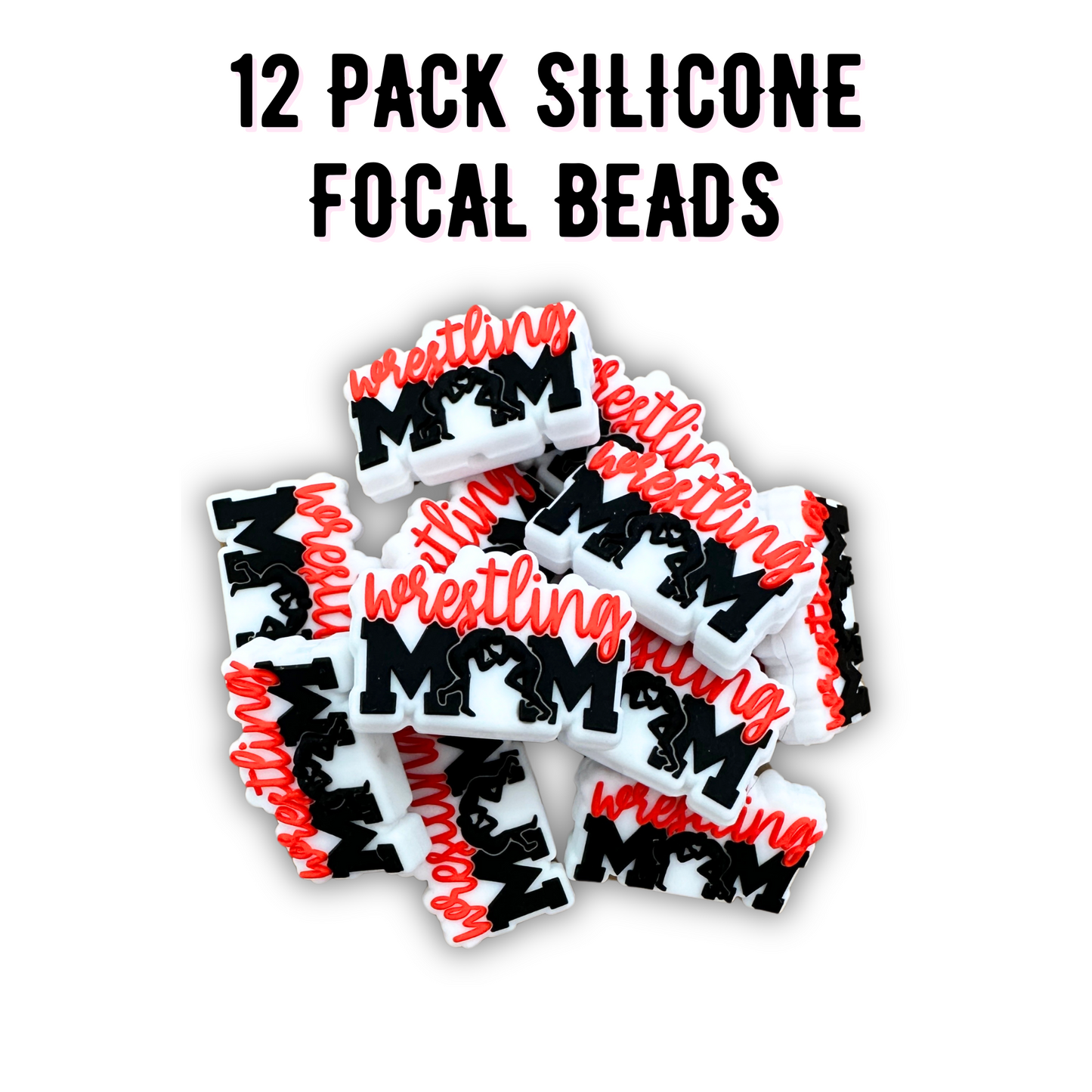 Wrestling Mom Silicone Focal Bead | 12 pack