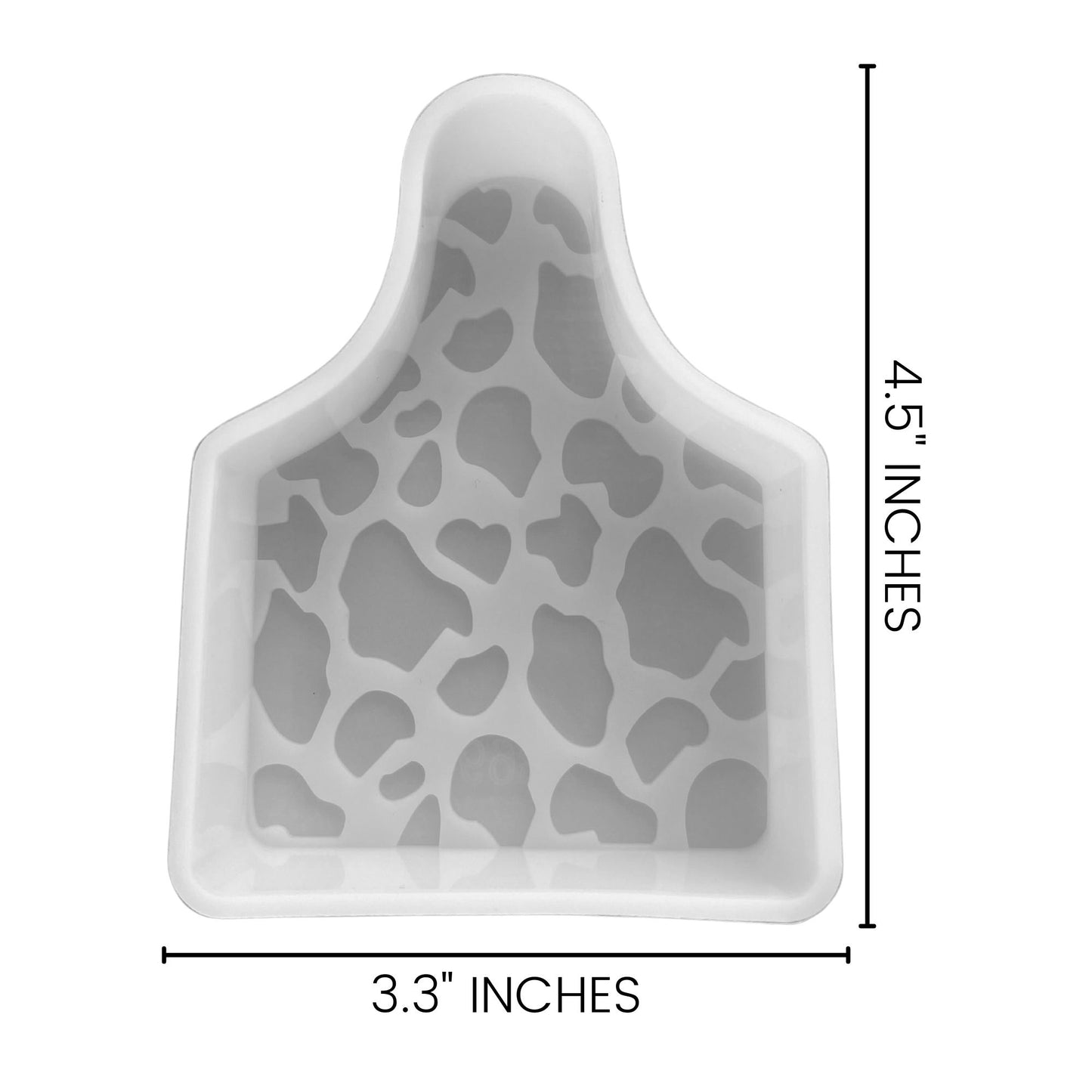 Cow Ear Tag Shaped with Cow Print Silicone Mold