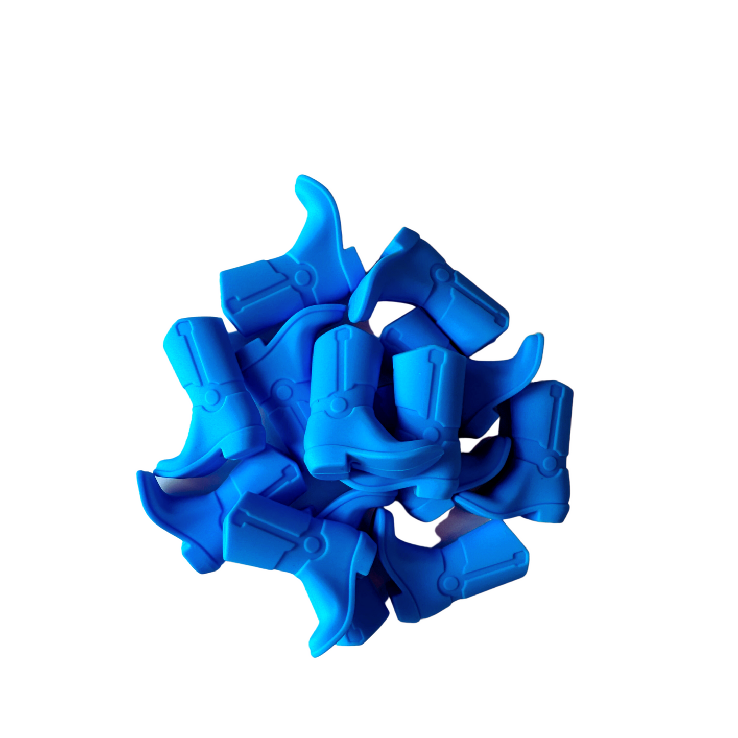 Blue Cowboy Boots Silicone Bead | 12 pk