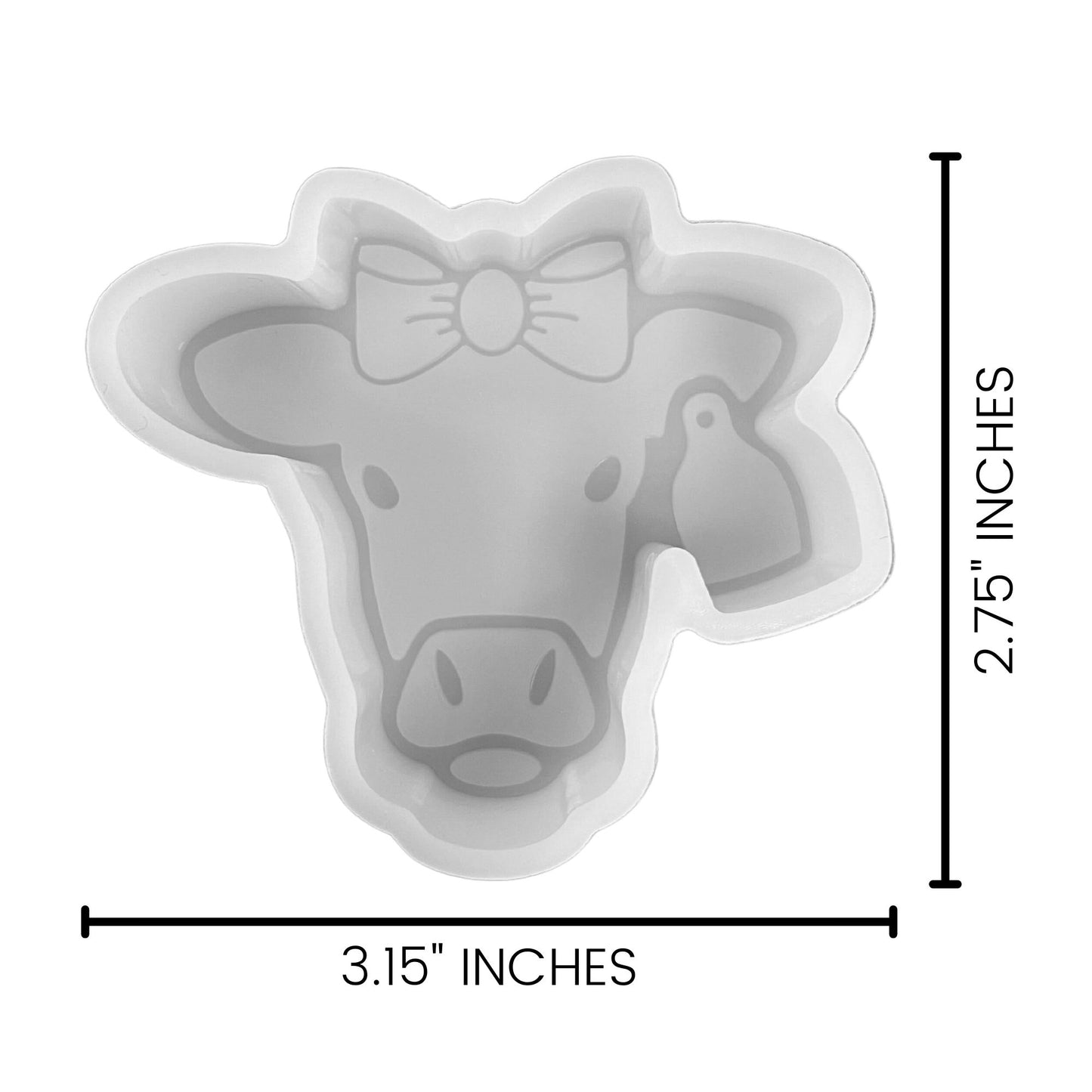 Cow with Ear Tag Silicone Mold - Vent Clip Size