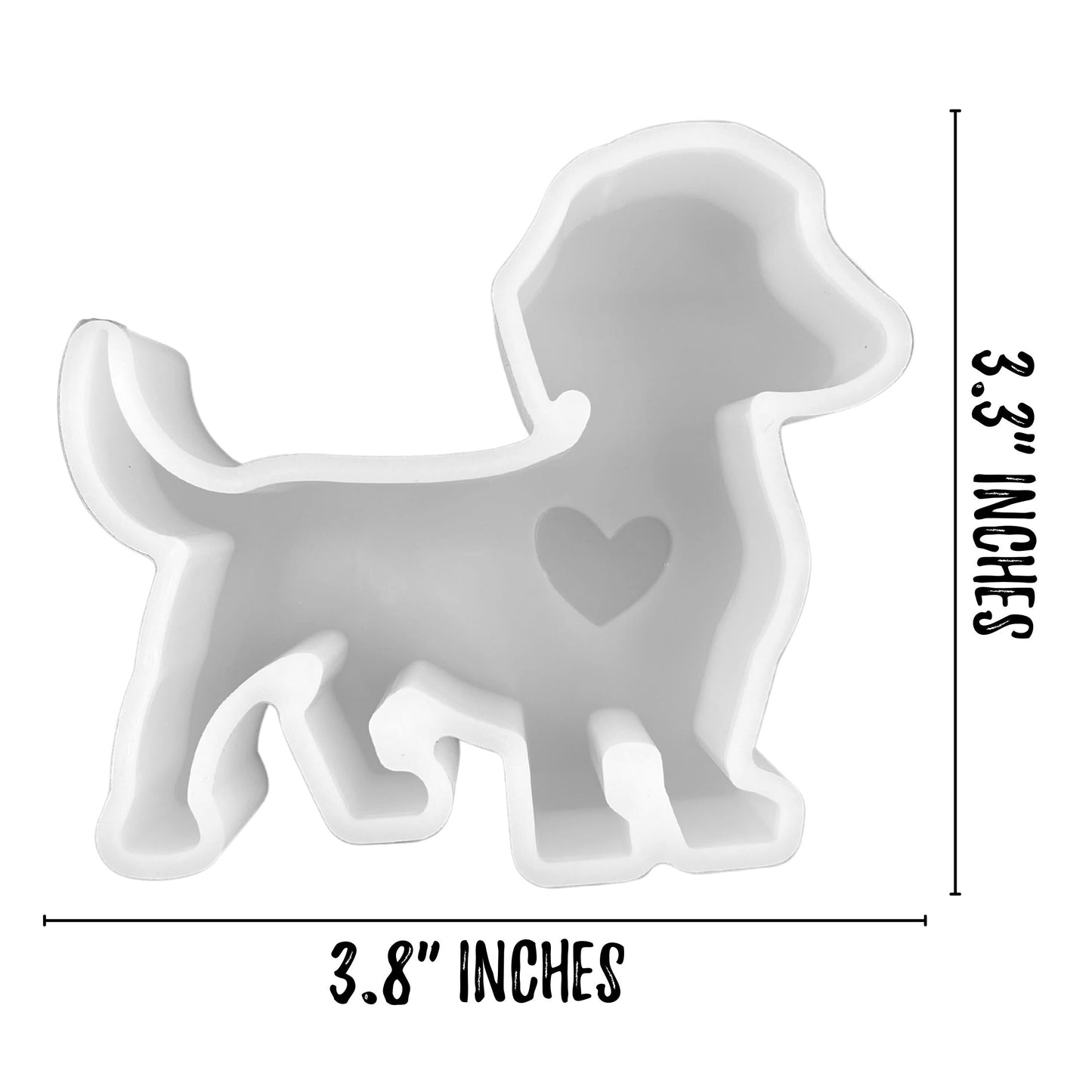 Dachshund With Heart Silicone Mold