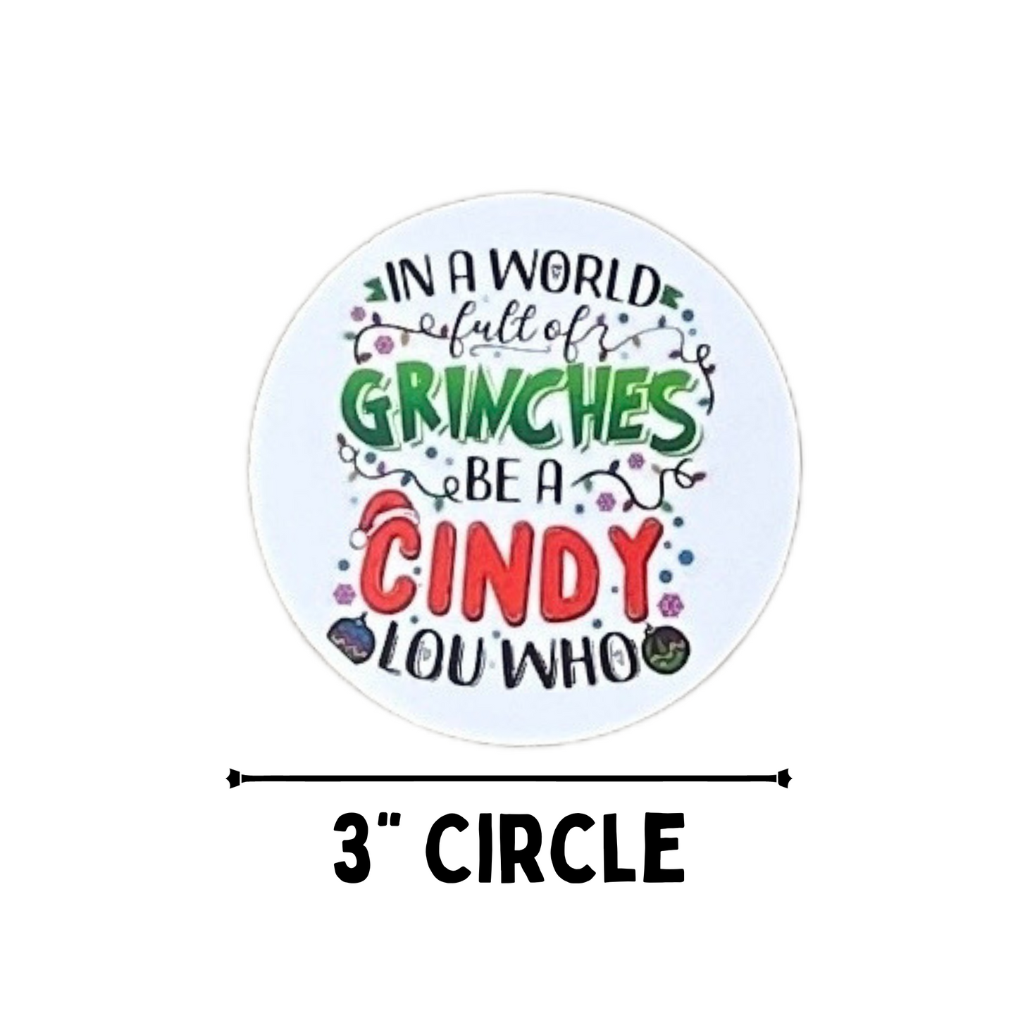 Grinch Freshie Cardstock Circles Cutouts Rounds | 24 pk mixed