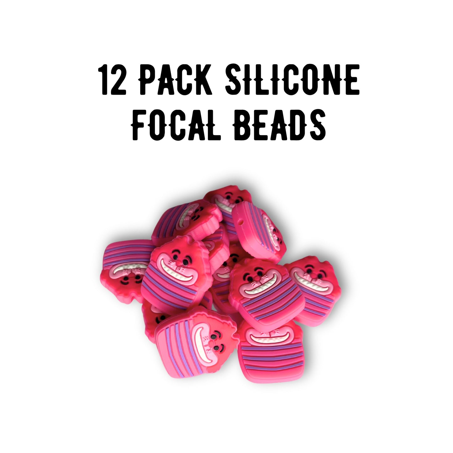 Alice in Wonderland Cheshire Cat Silicone Focal Bead 12 pk