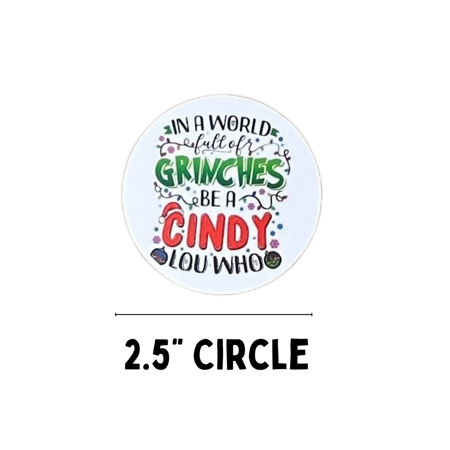 Grinch Freshie Cardstock Circles Cutouts Rounds | 24 pk mixed