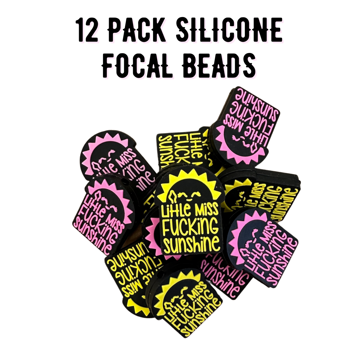 Little Miss F-in Sunshine Silicone Focal Bead Set | 12 Pack