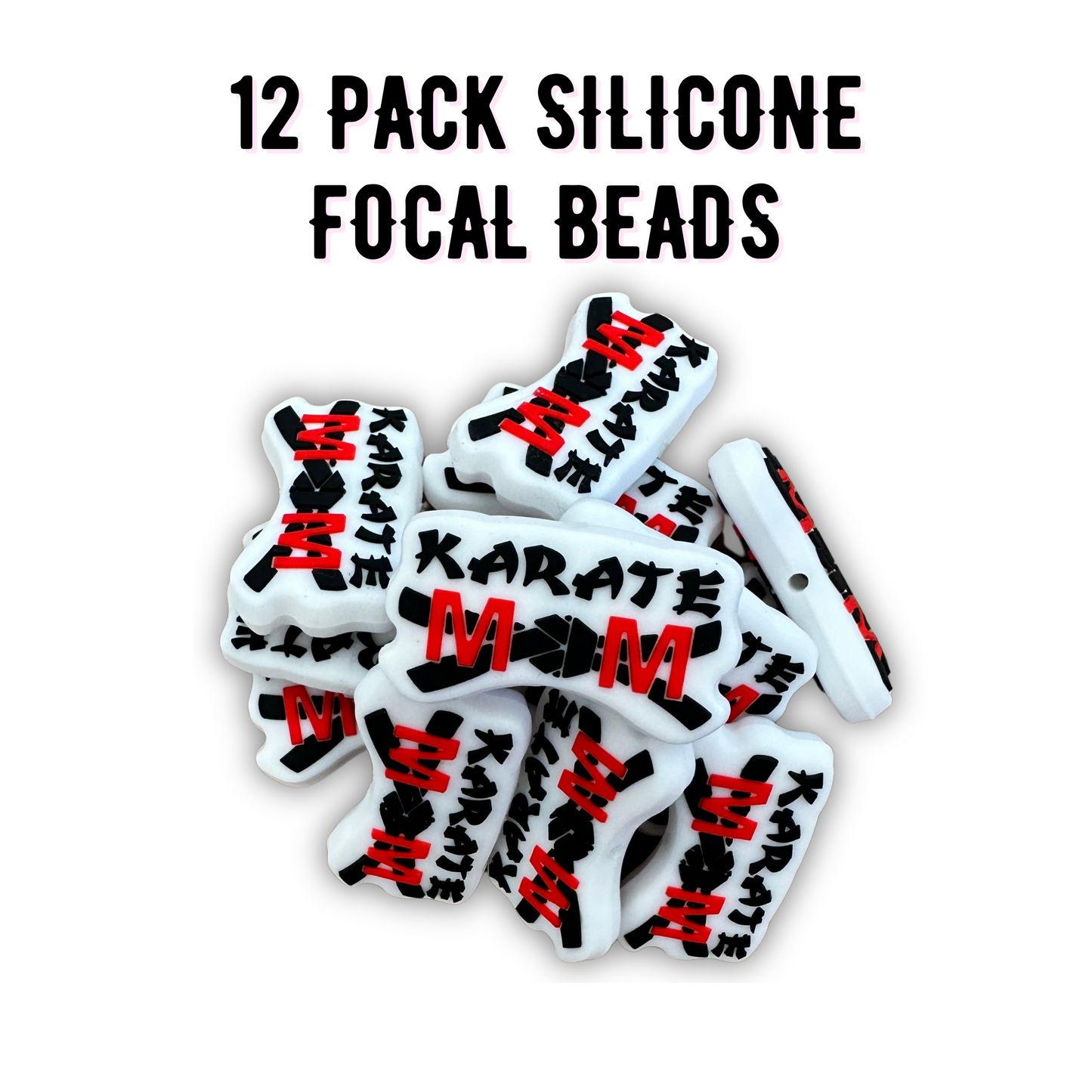 Karate Mom Silicone Focal Bead | 12 Pack