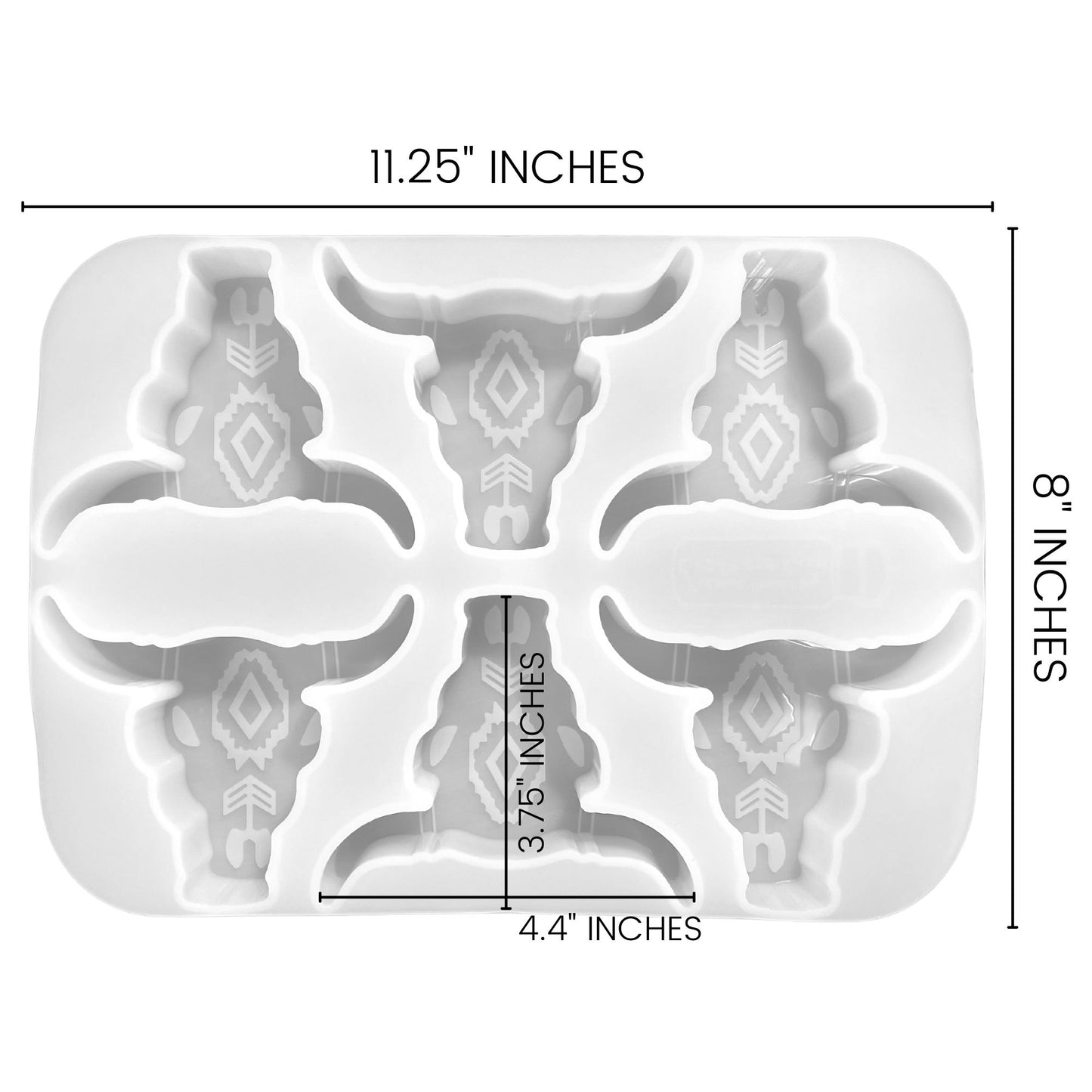 6 Longhorn Freshie Mold Silicone Tray
