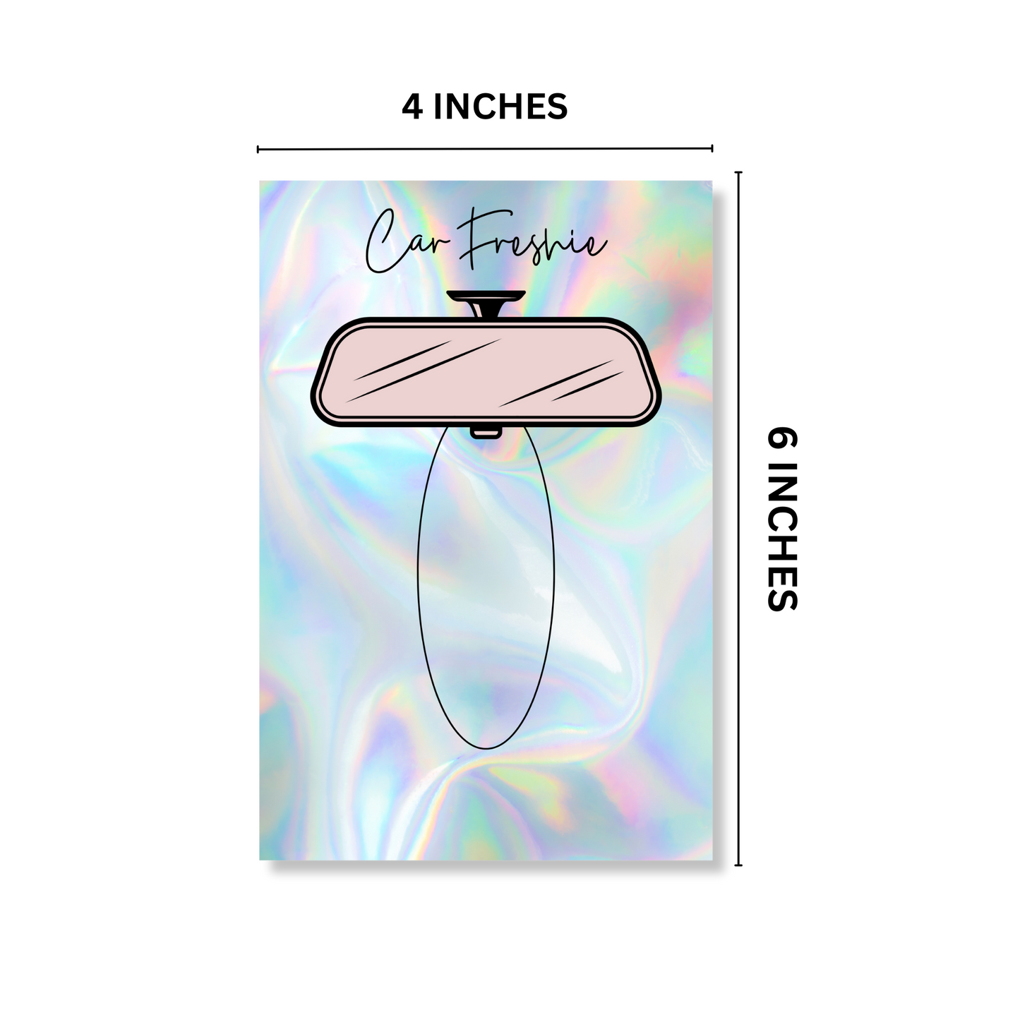 Faux Holographic Background with Rear view Mirror Car Freshie Cardstock Bag Insert | 30 pk