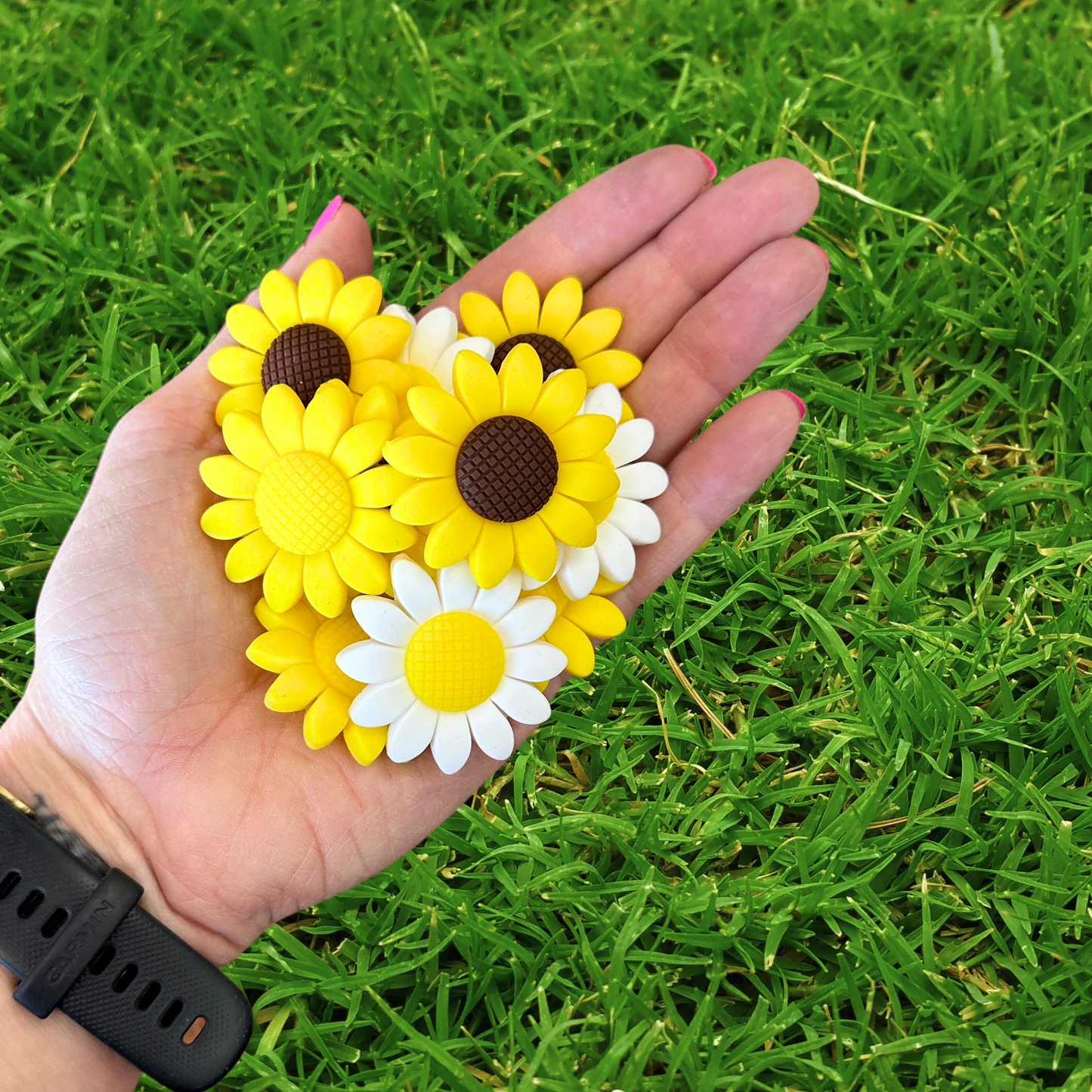 Sunflower Silicone Focal Bead Set | 12 Pc Mixed Pack
