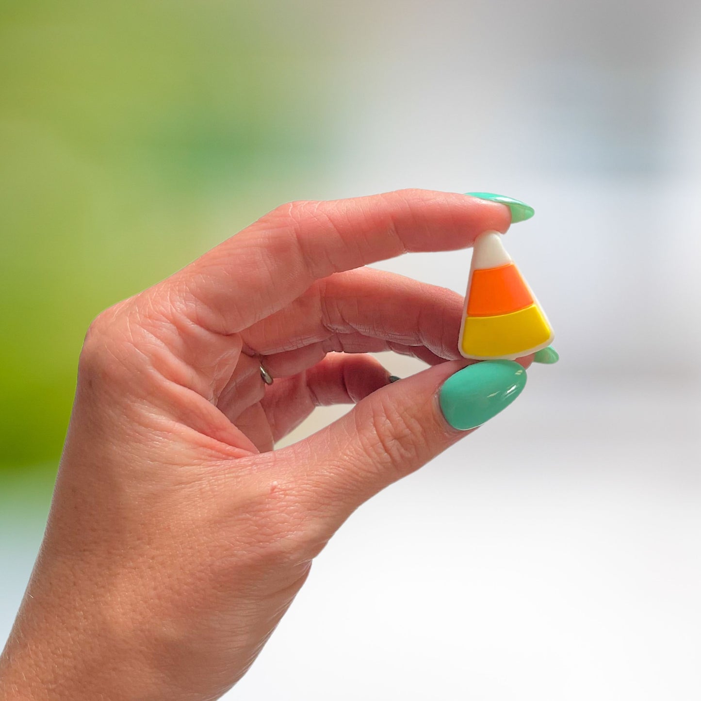 Candy Corn Halloween Silicone Focal Beads 12pk