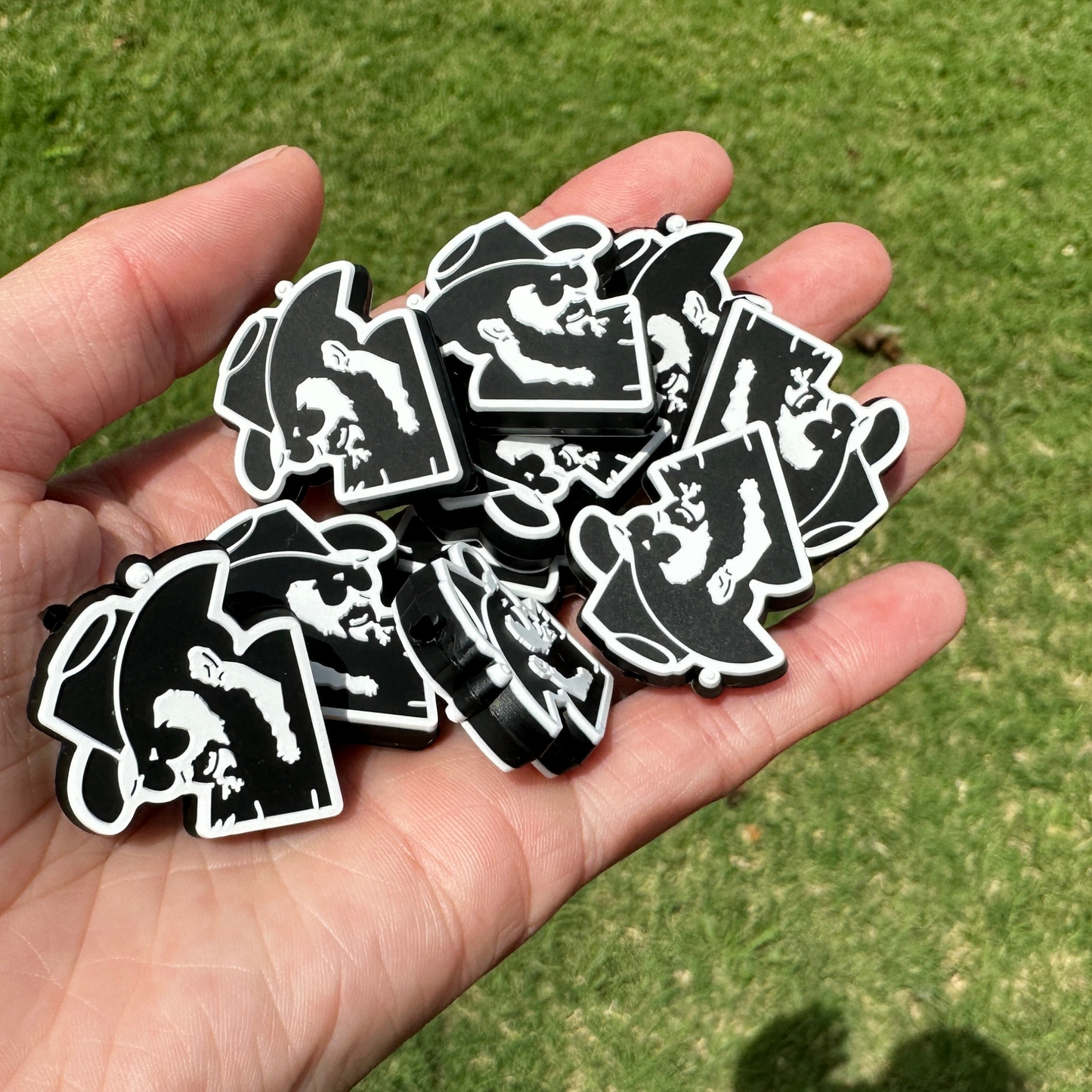 Cowboy Character with Hat Silicone Bead | 12 pk