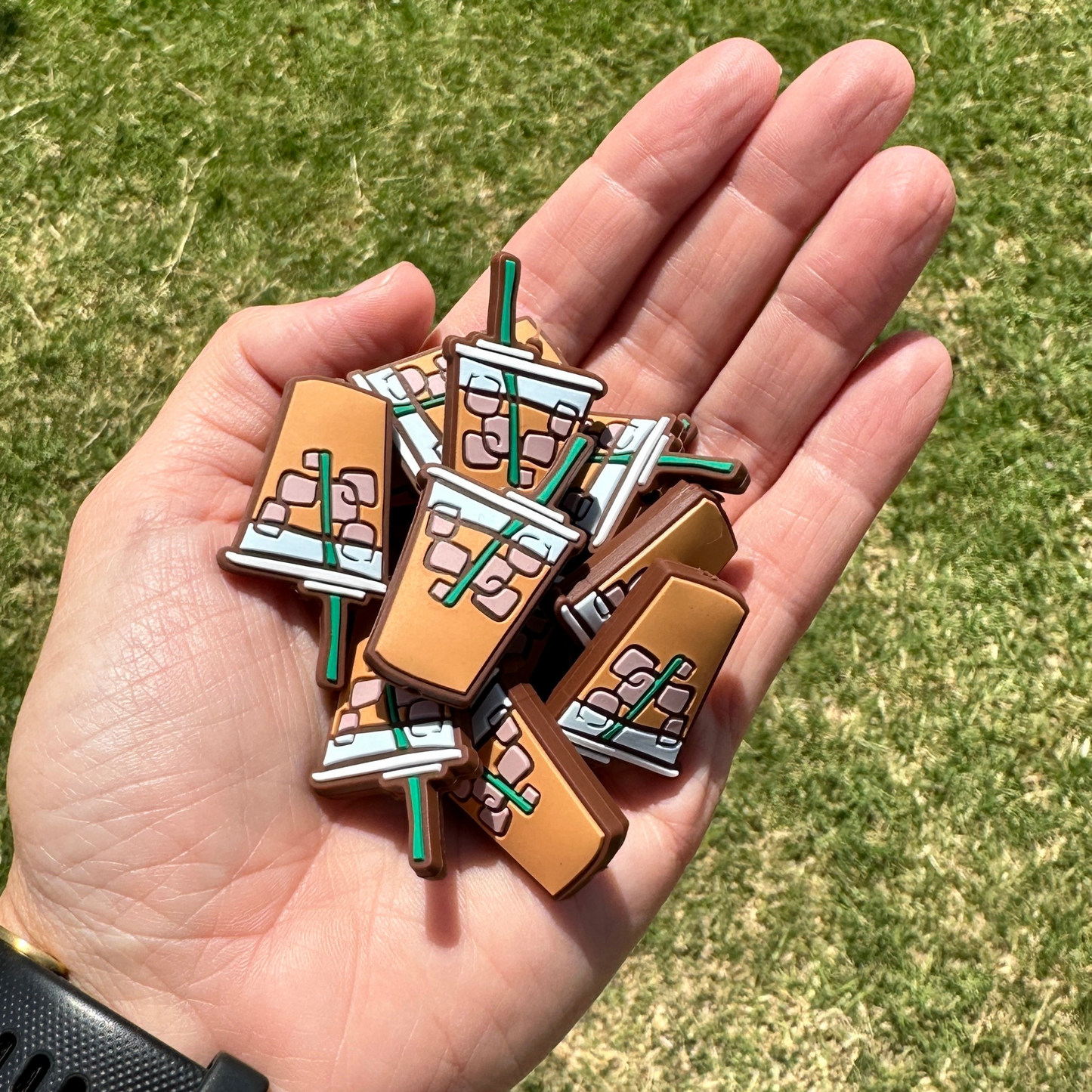 Iced Coffee Focal Beads Silicone | 12 pk