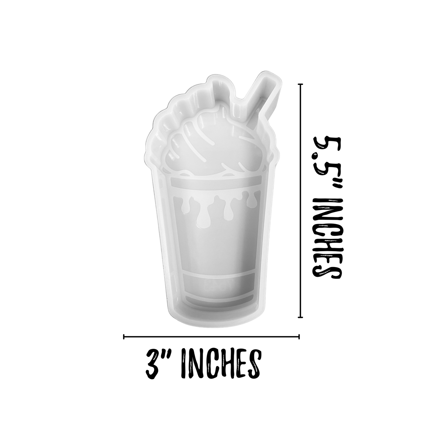 Coffee Drip Cup Mug Frappuccino Whipped Cream Straw Silicone Mold