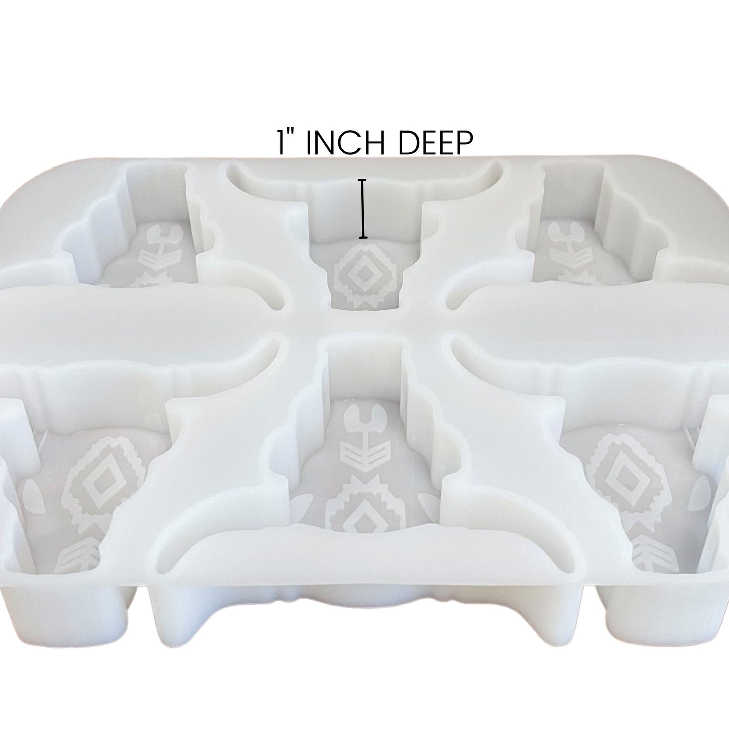 6 Longhorn Freshie Mold Silicone Tray