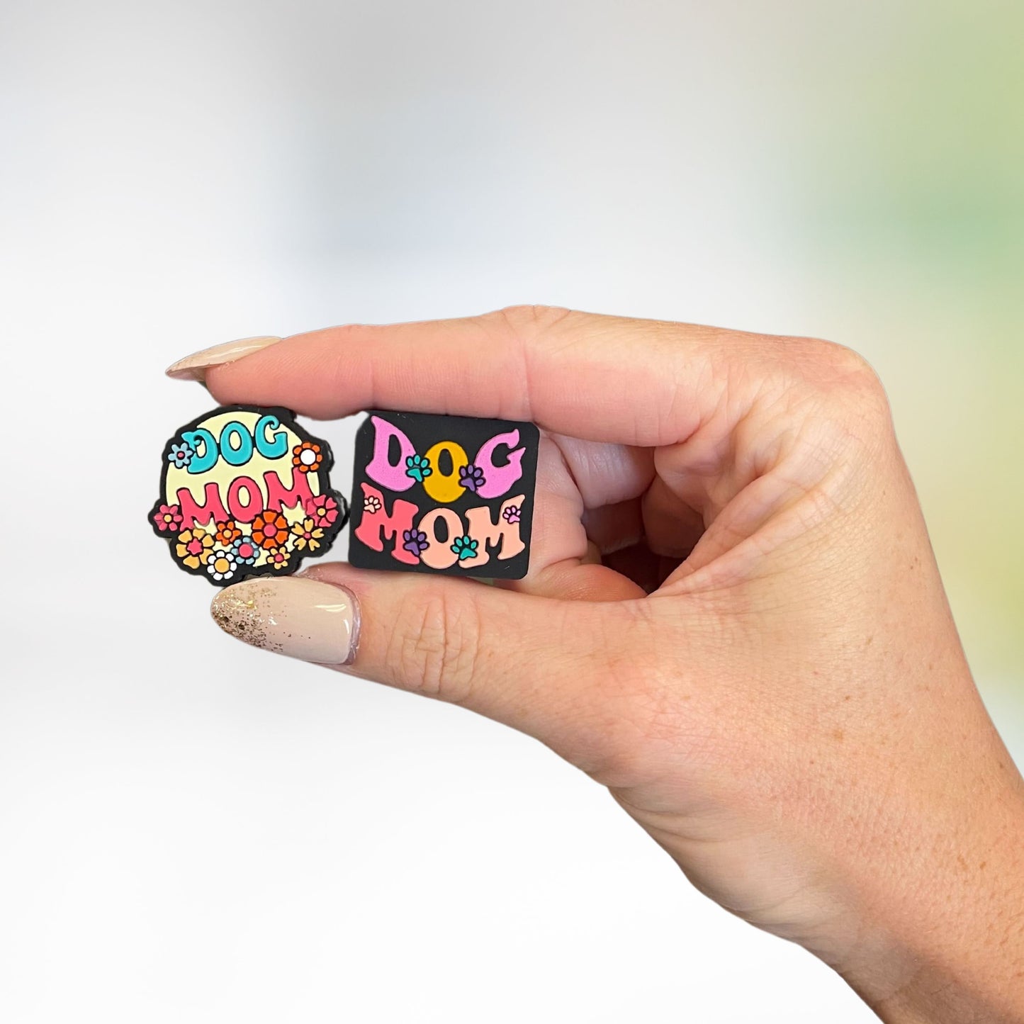 Dog Mom Hippie Floral Silicone Focal Bead 12pk 2 Design