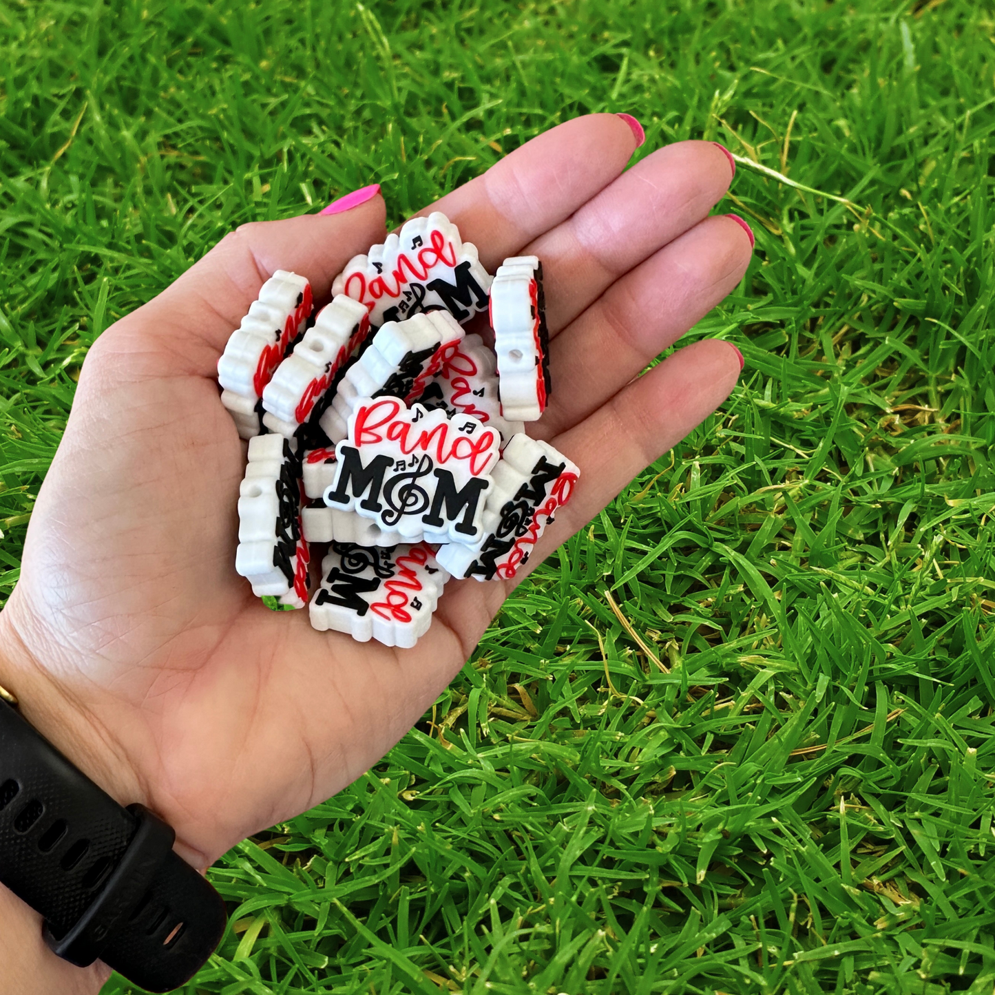 Band Mom Silicone Focal Bead | 12 pack