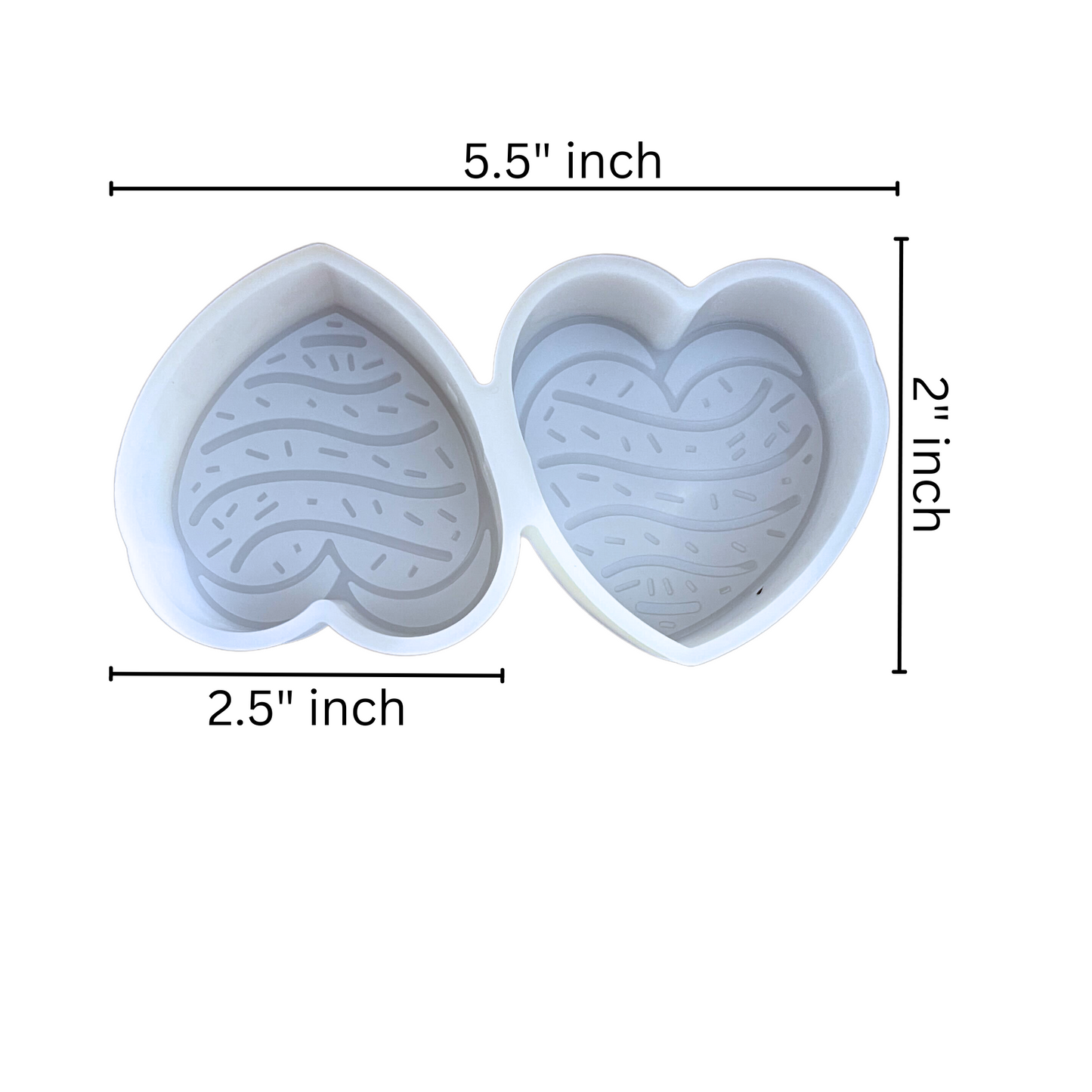 Double Heart Debbie with Little Sprinkles Silicone Mold