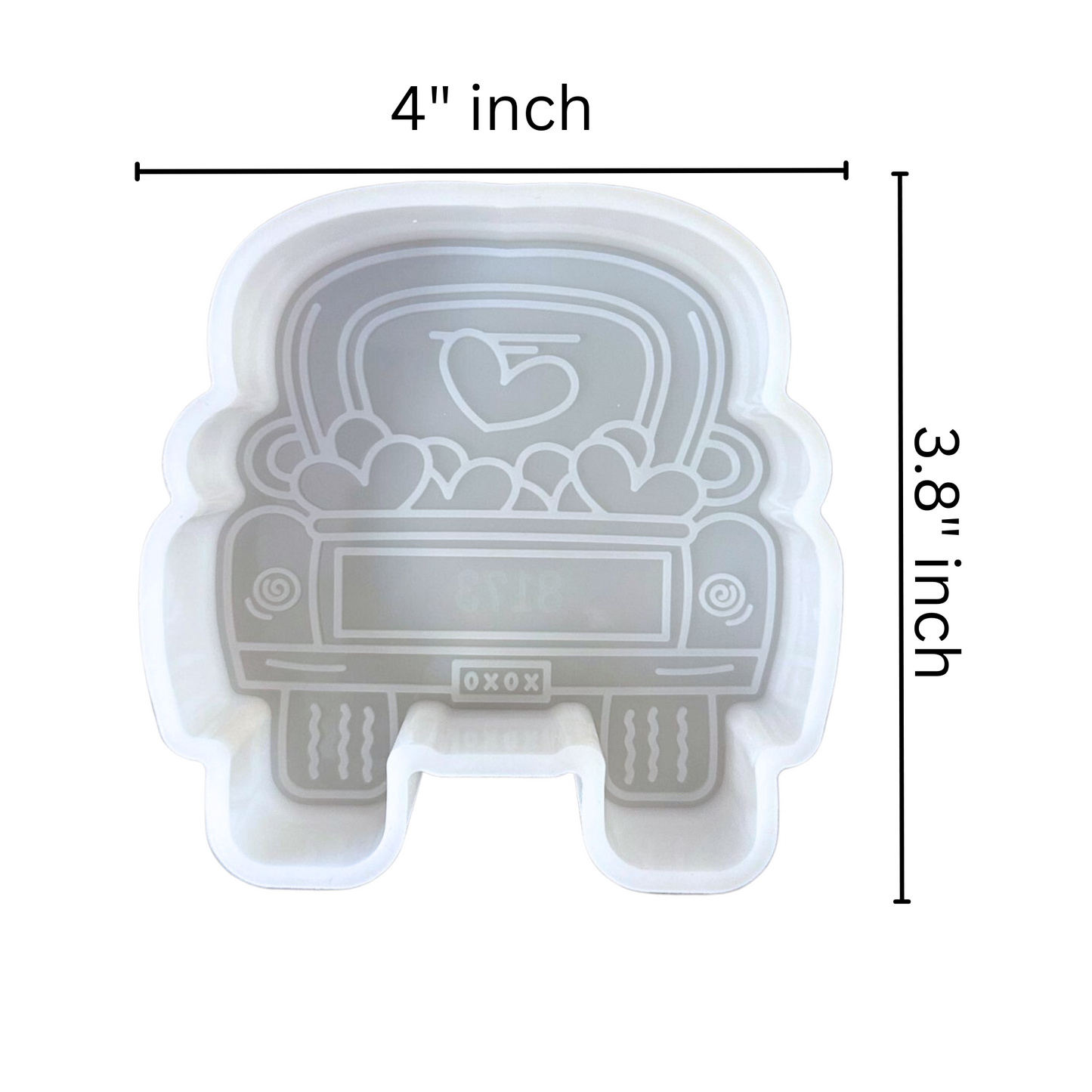 Valentines Truck with Hearts Silicone Mold