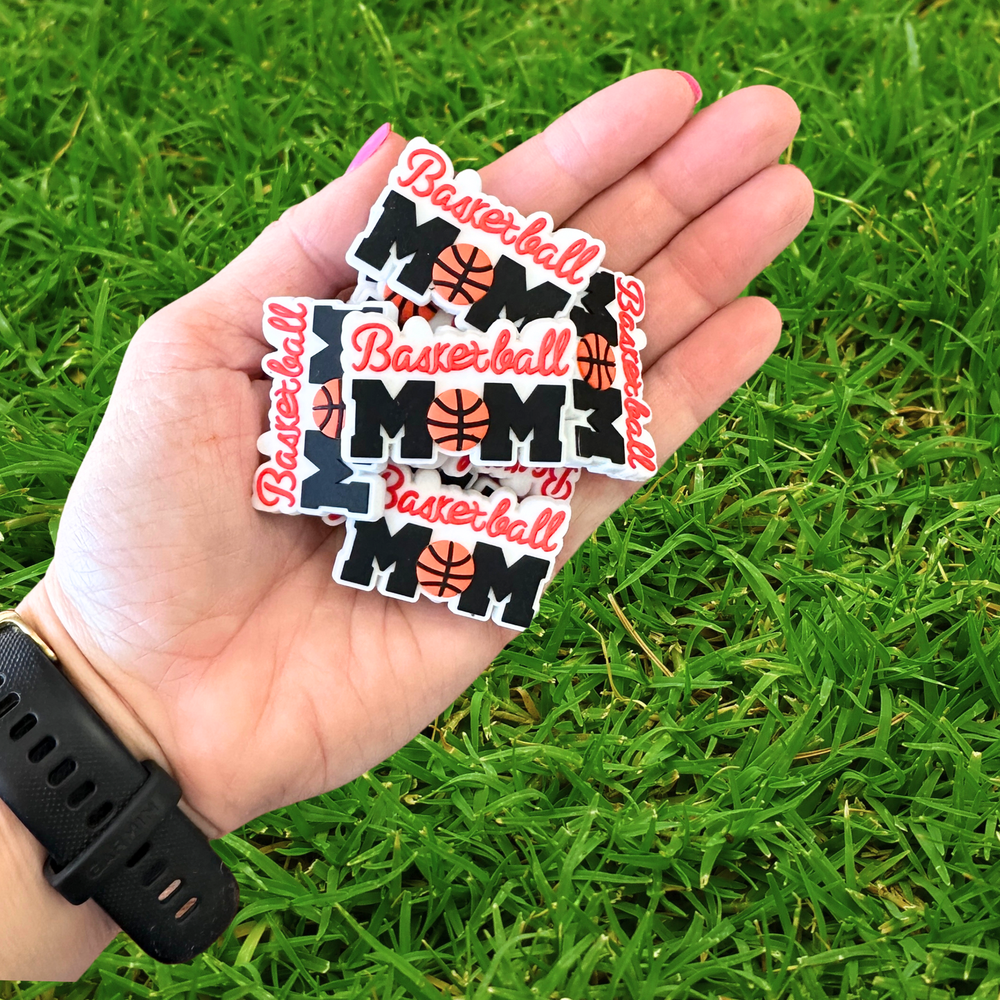 Basketball Mom Silicone Focal Bead | 12 Pack