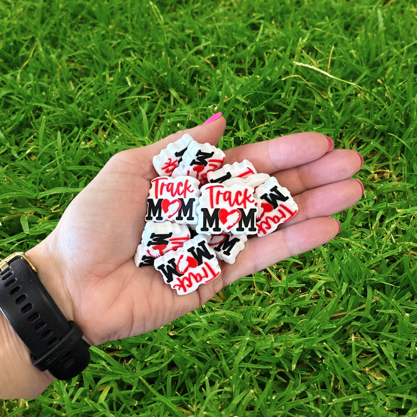 Track Mom Silicone Focal Bead | 12 Pack