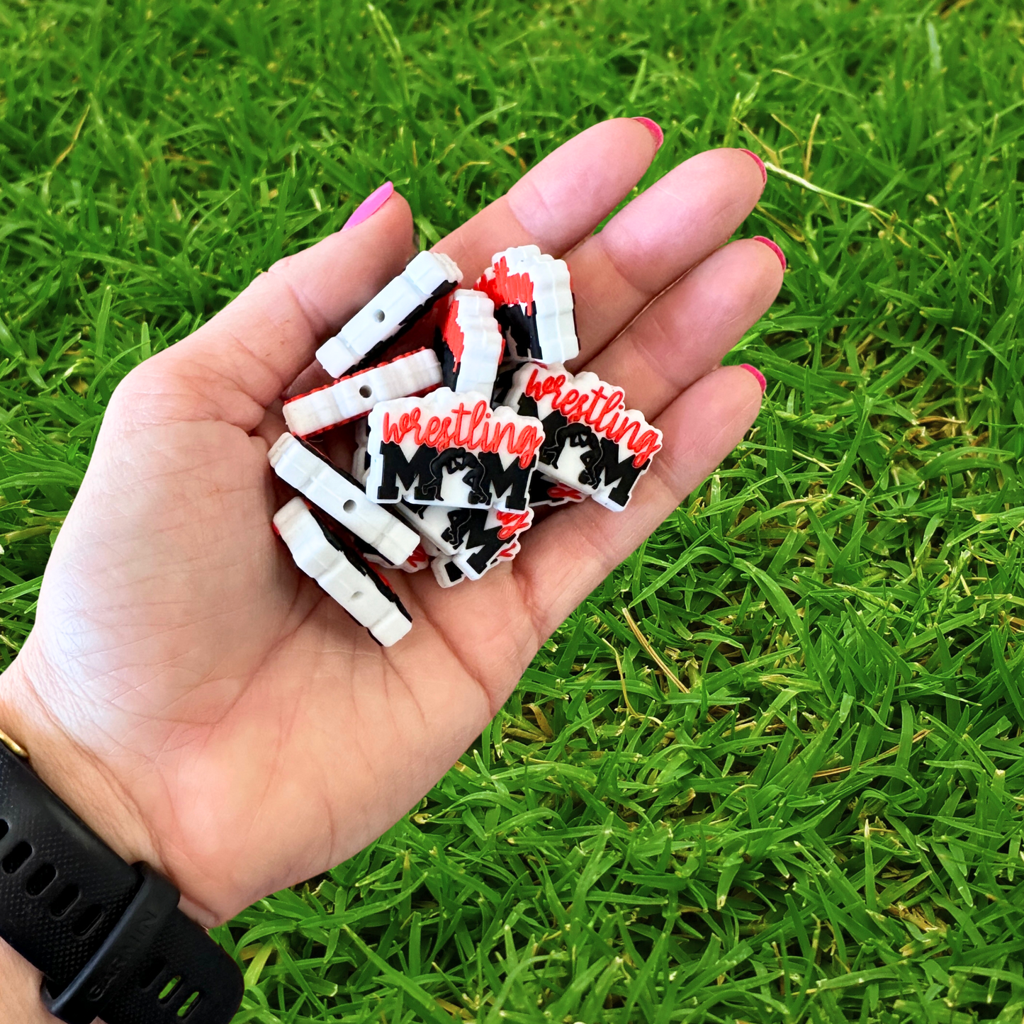 Wrestling Mom Silicone Focal Bead | 12 pack