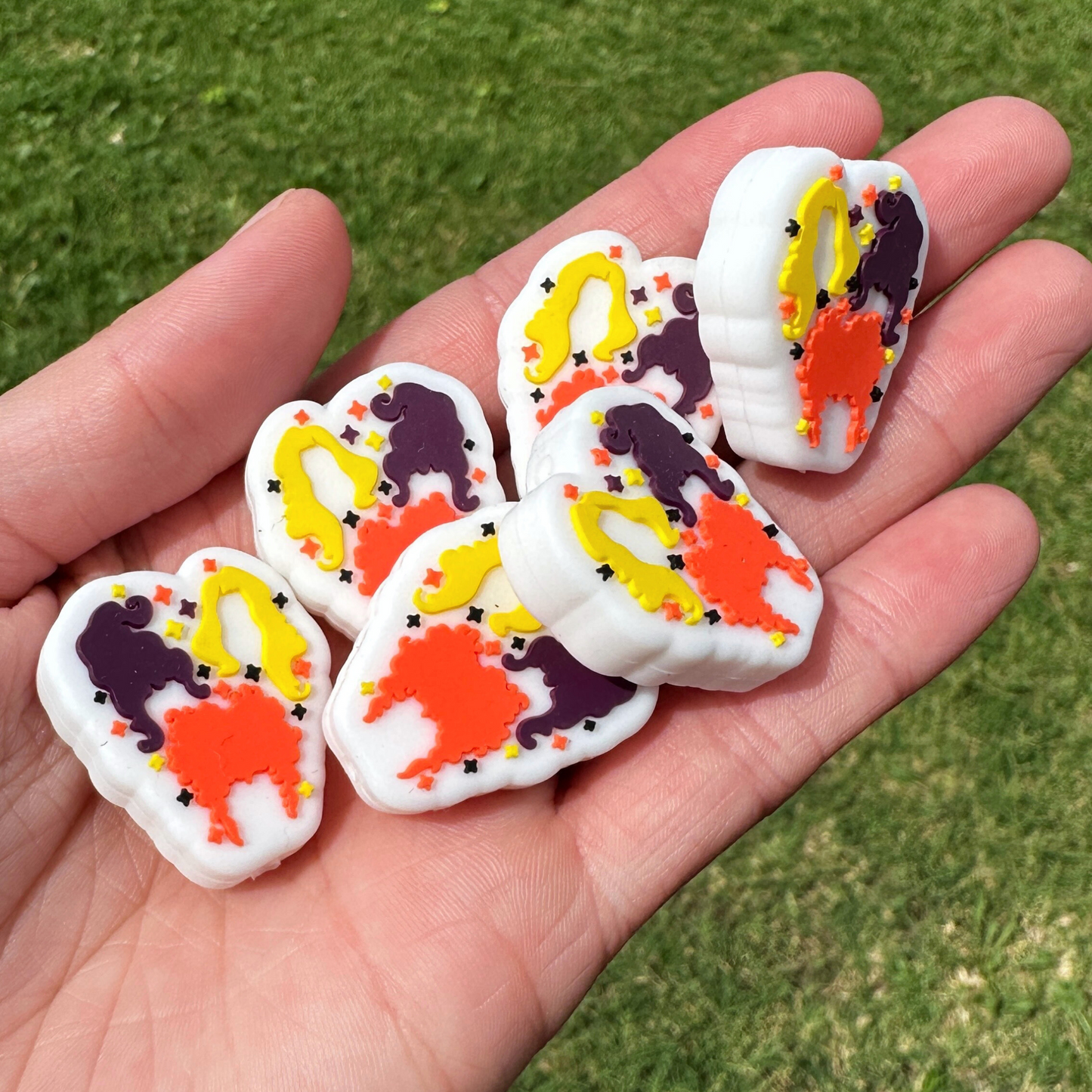 Hocus Halloween Focal Beads Silicone Horror 3 Witch Sisters | 12 pk