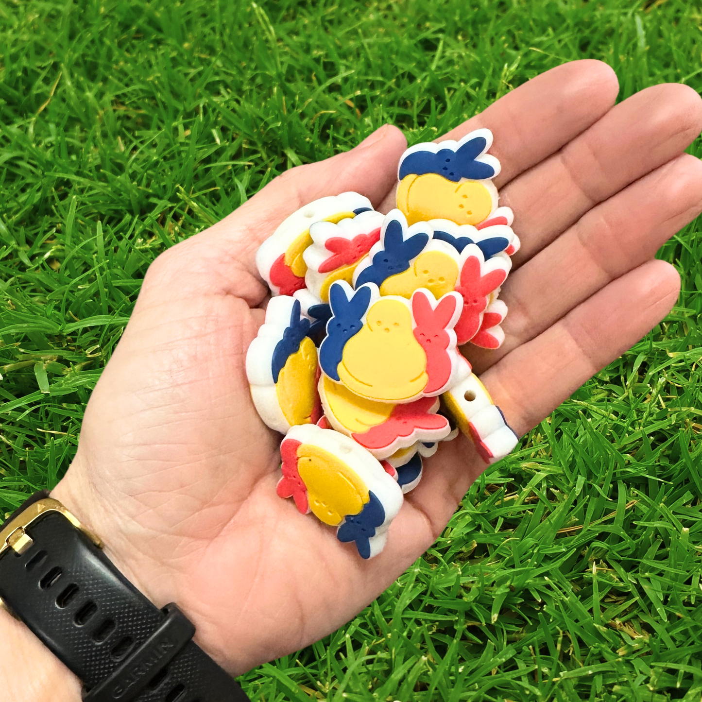 Easter Bunny Marshmallow Shaped Silicone Focal Bead | 12 pk