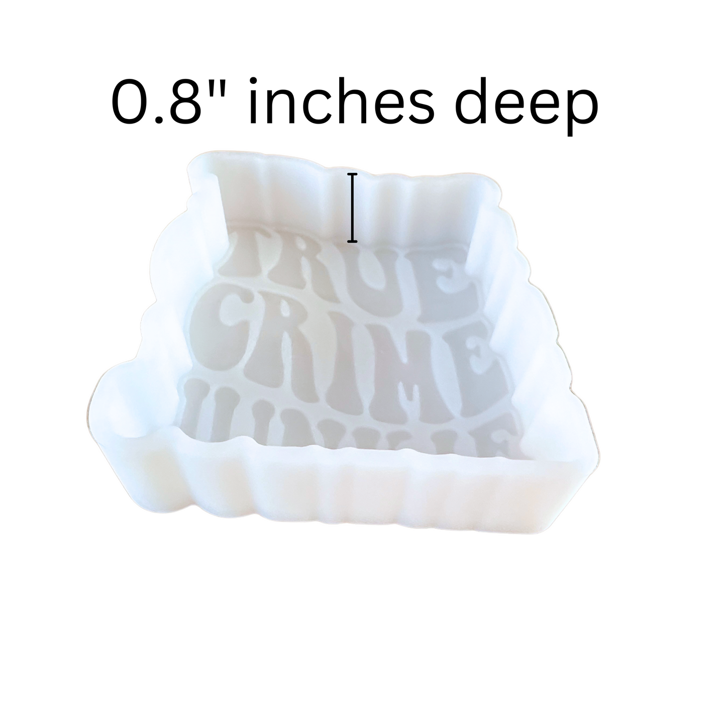 True Crime Junkie Freshie Silicone Mold 3.75 x 3.5 x 0.8”