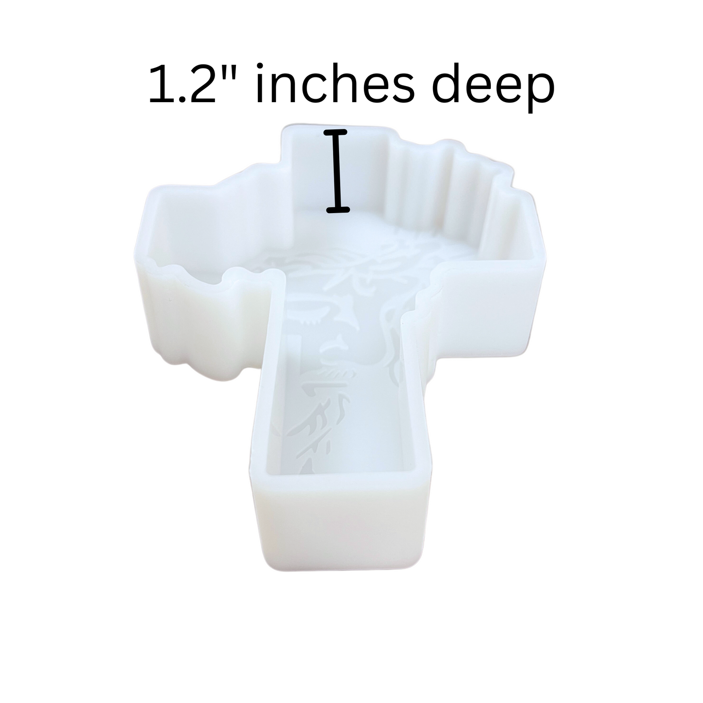 Cross with Jesus with Crown of Thorns Silicone Mold