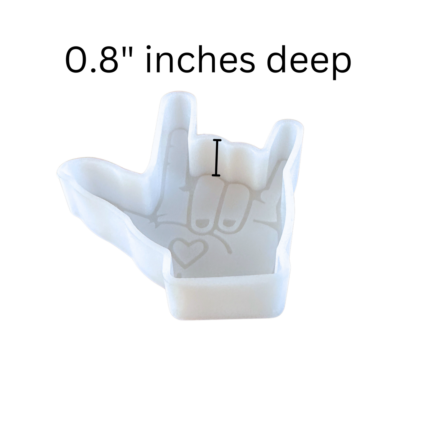 I Love You Sign Language Freshie Silicone Mold 5 x 4.5 x 0.8”