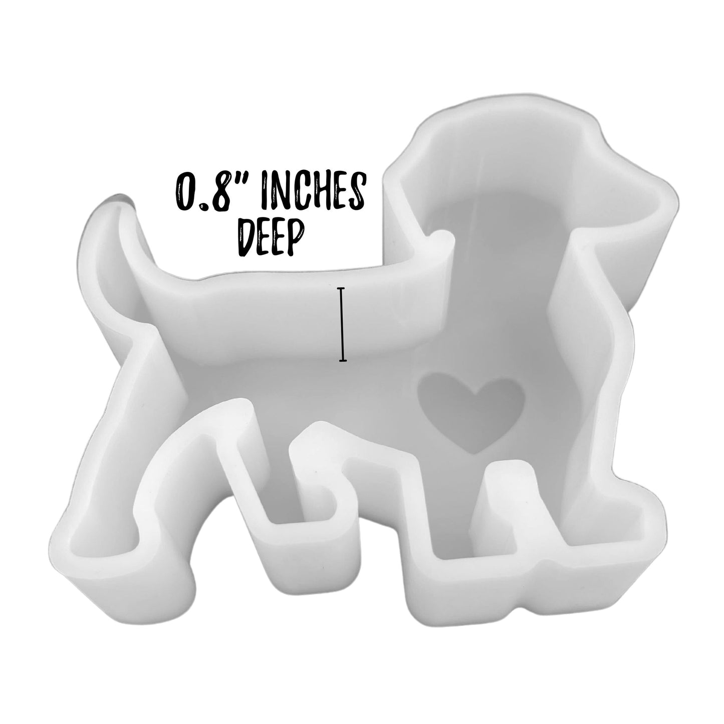 Dachshund With Heart Silicone Mold