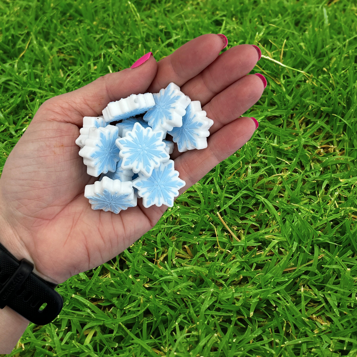 Snowflake Silicone Focal Bead | 12 Pack