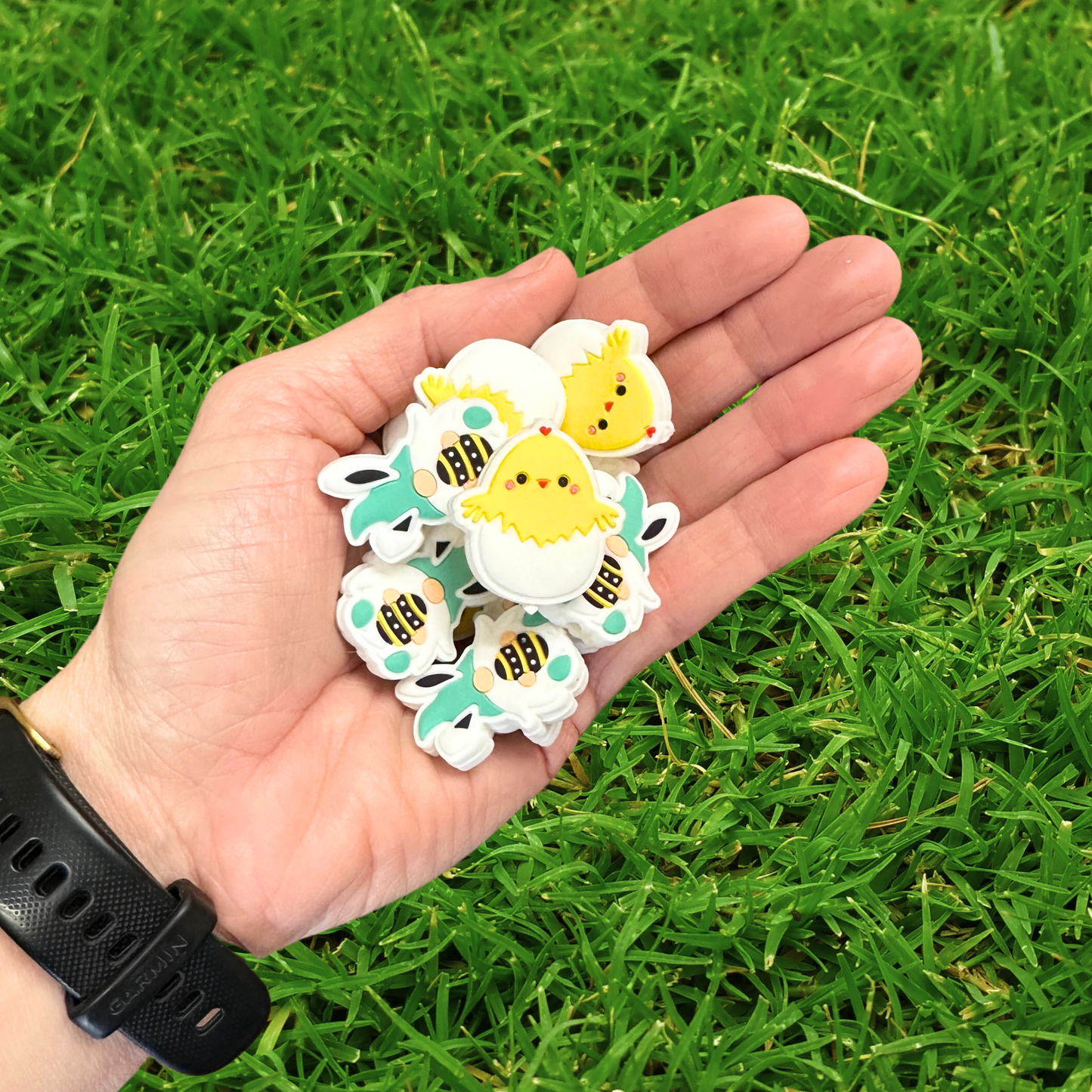 Easter Egg & Gnome Marshmallow Shaped Silicone Focal Bead | 12 pk Mixed