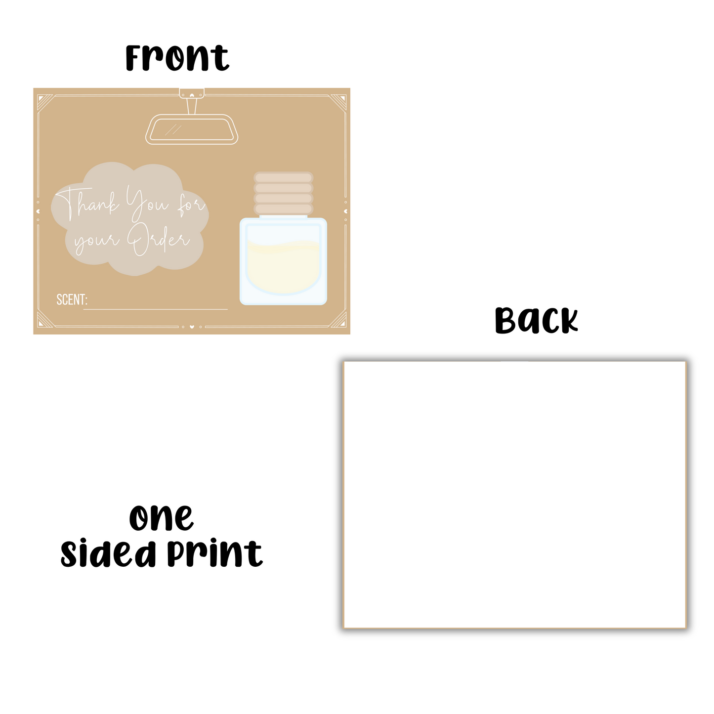 Car Diffuser Care Instruction Cards | 50 pk 4.25x5.5”