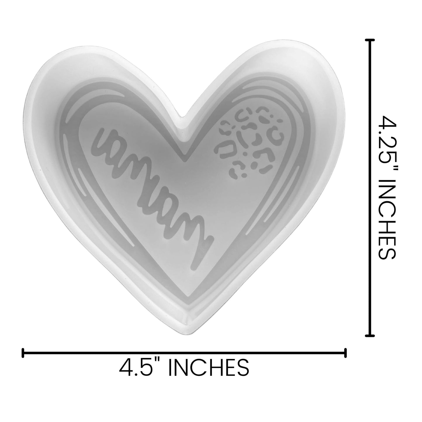 Mama Heart with Leopard Print