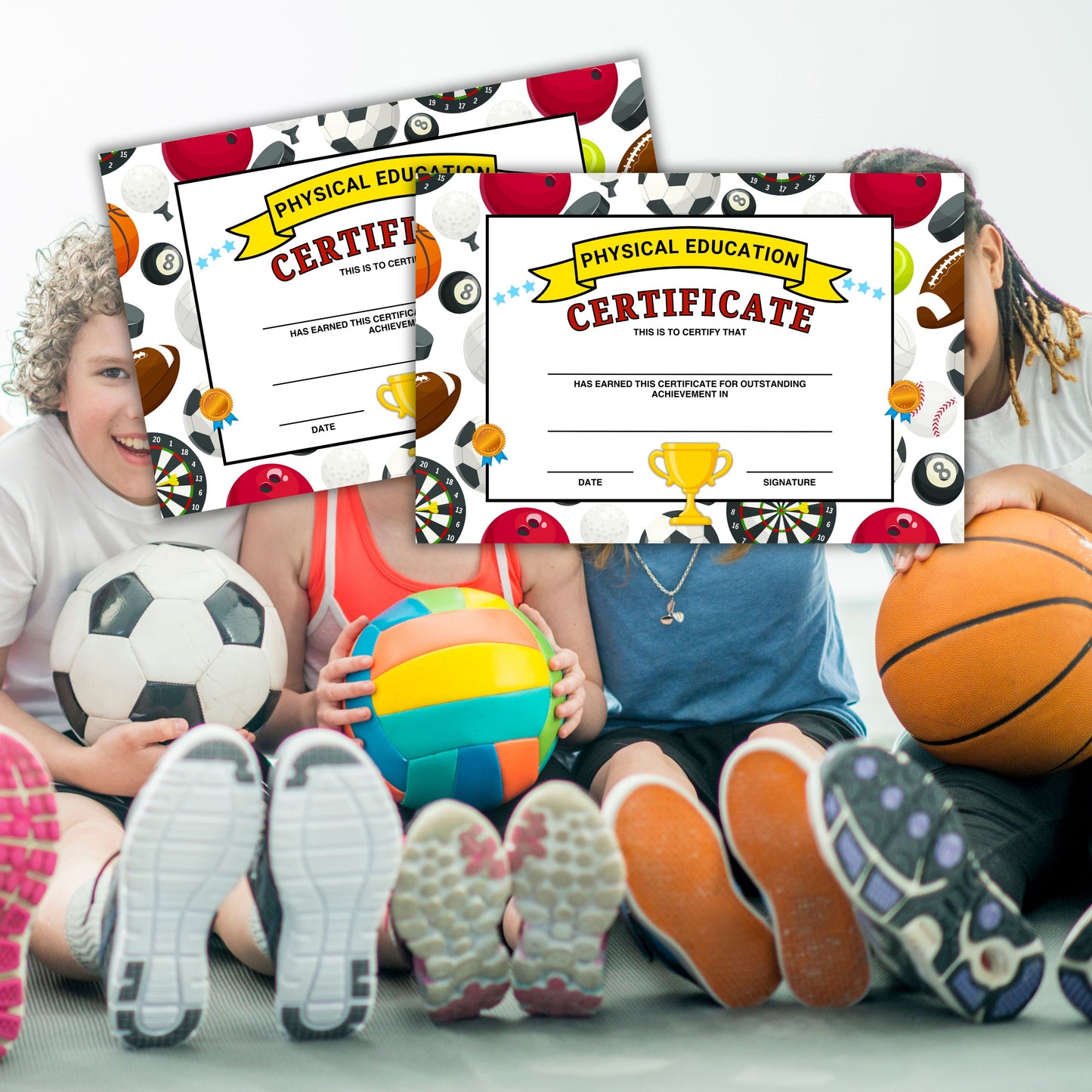 PE Physical Education Class Certificate of Outstanding Achievement 30pk 6x9”