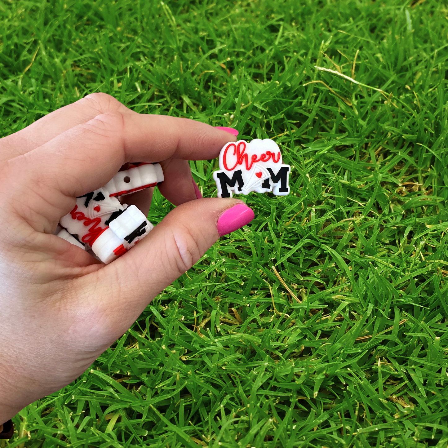 Cheer Mom Silicone Focal Bead | 12 pack