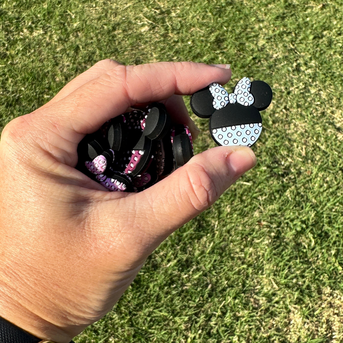 Mouse Ears Assorted Colors Focal Beads Silicone | 12 pk