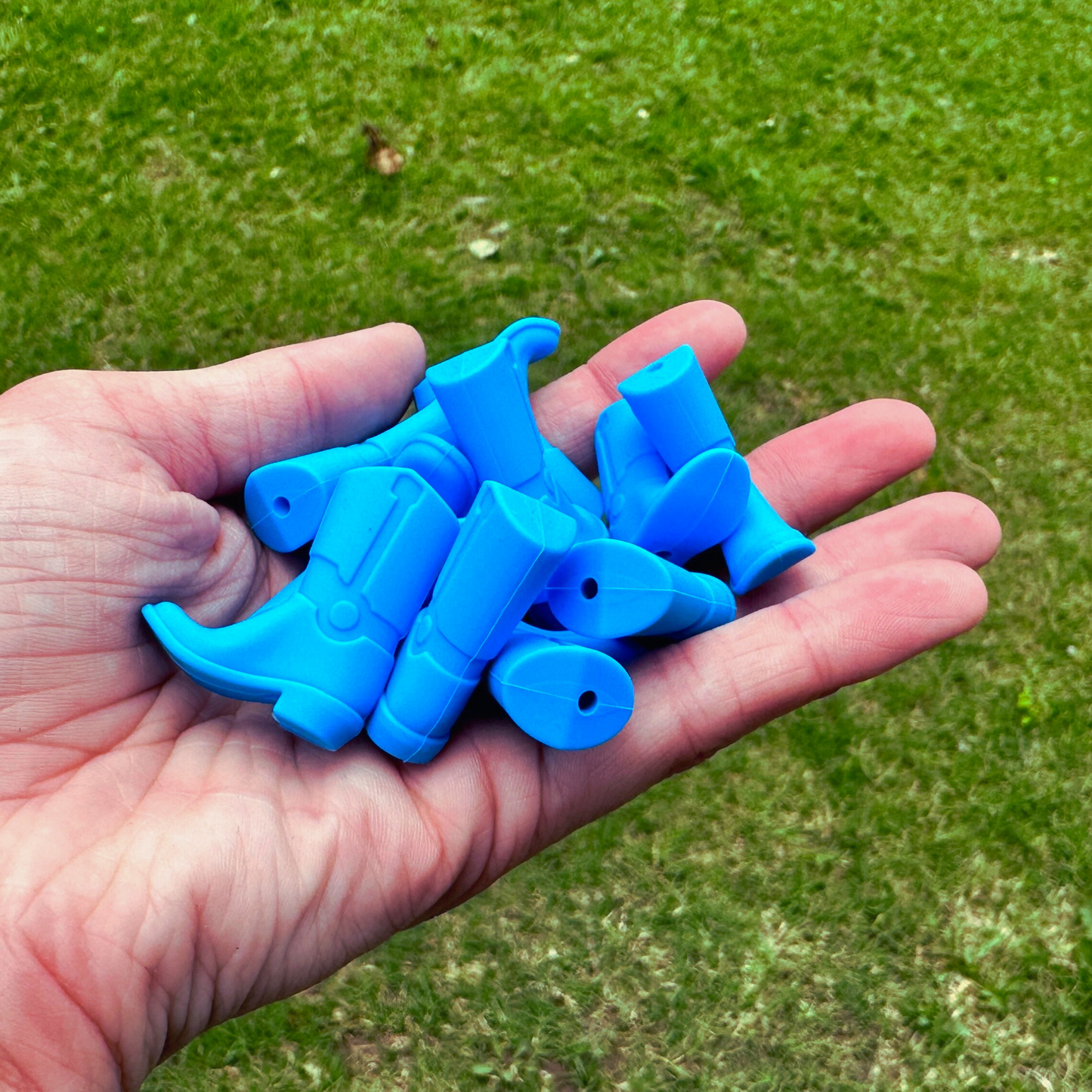 Blue Cowboy Boots Silicone Bead | 12 pk