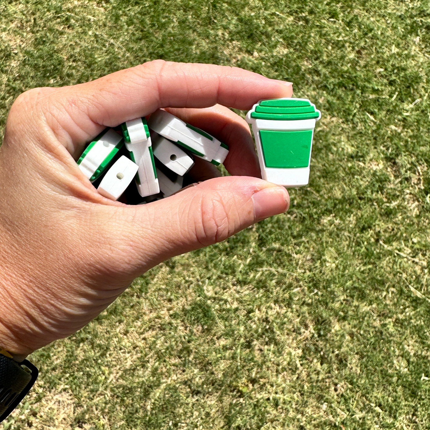 Coffee Cup Mixed Focal Beads Silicone | 12 pk