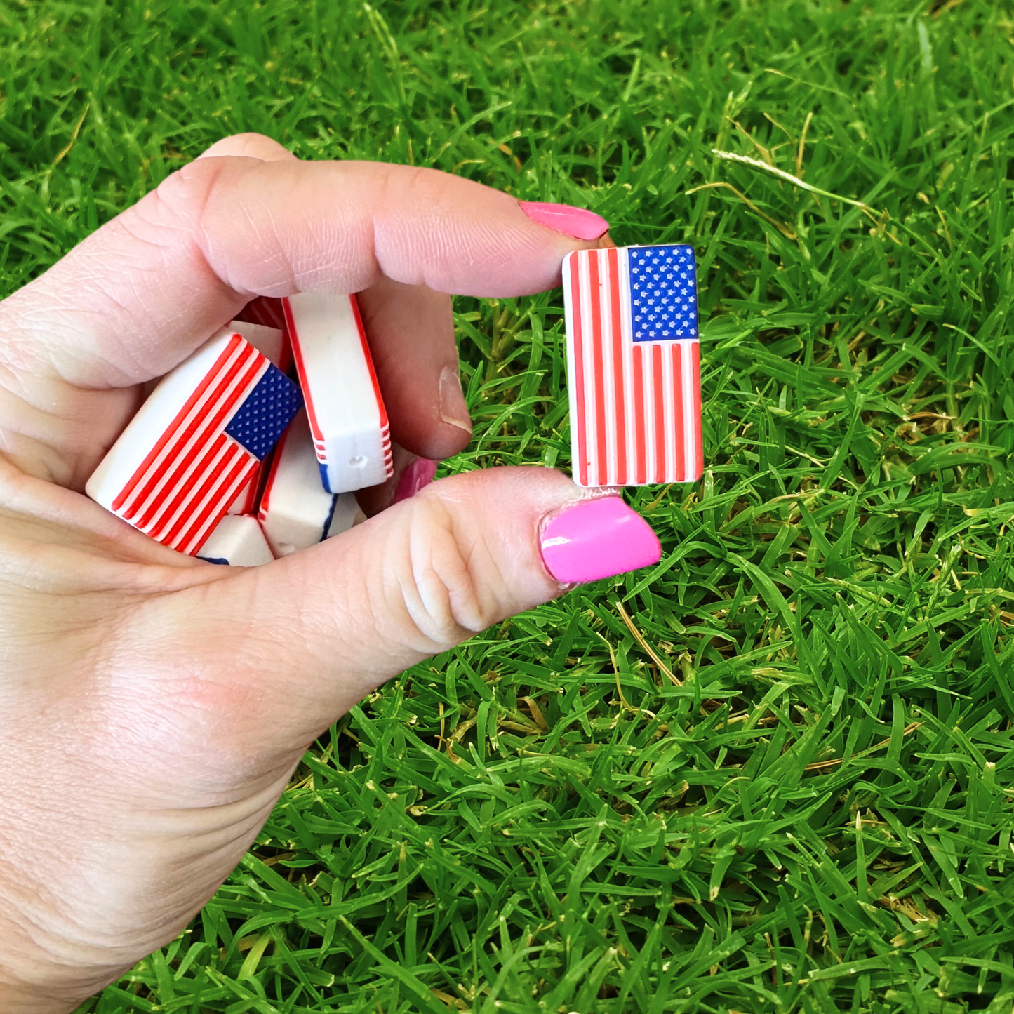 American Flag Silicone Focal Bead Set | 12 Pack