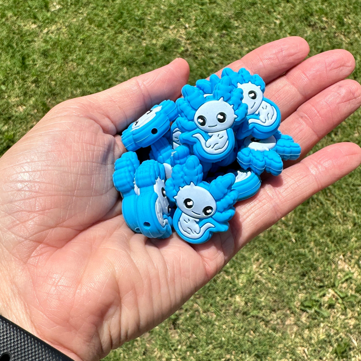 Axolotl Focal Beads Silicone Blue | 12 pk