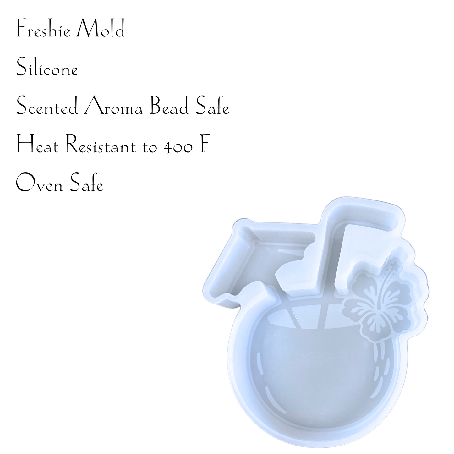 Coconut Drink with Umbrella and Straw Silicone Mold