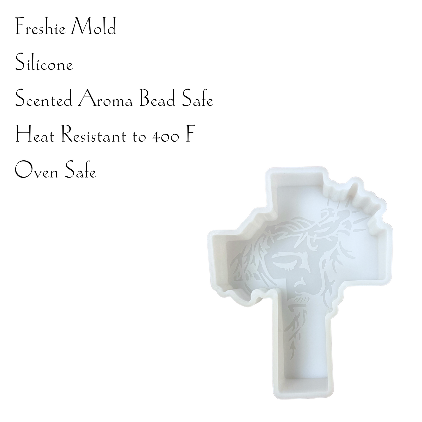 Cross with Jesus with Crown of Thorns Silicone Mold