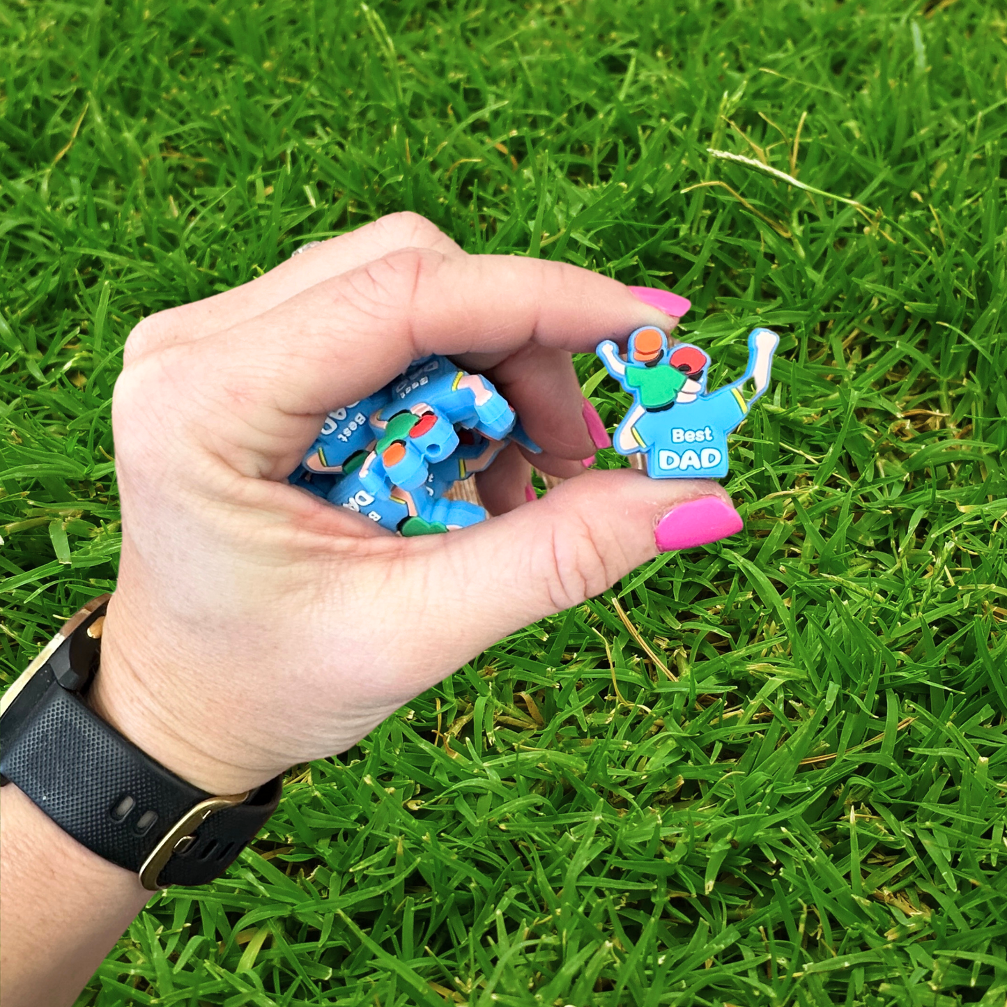 Best Dad Silicone Focal Bead | 12 Pack